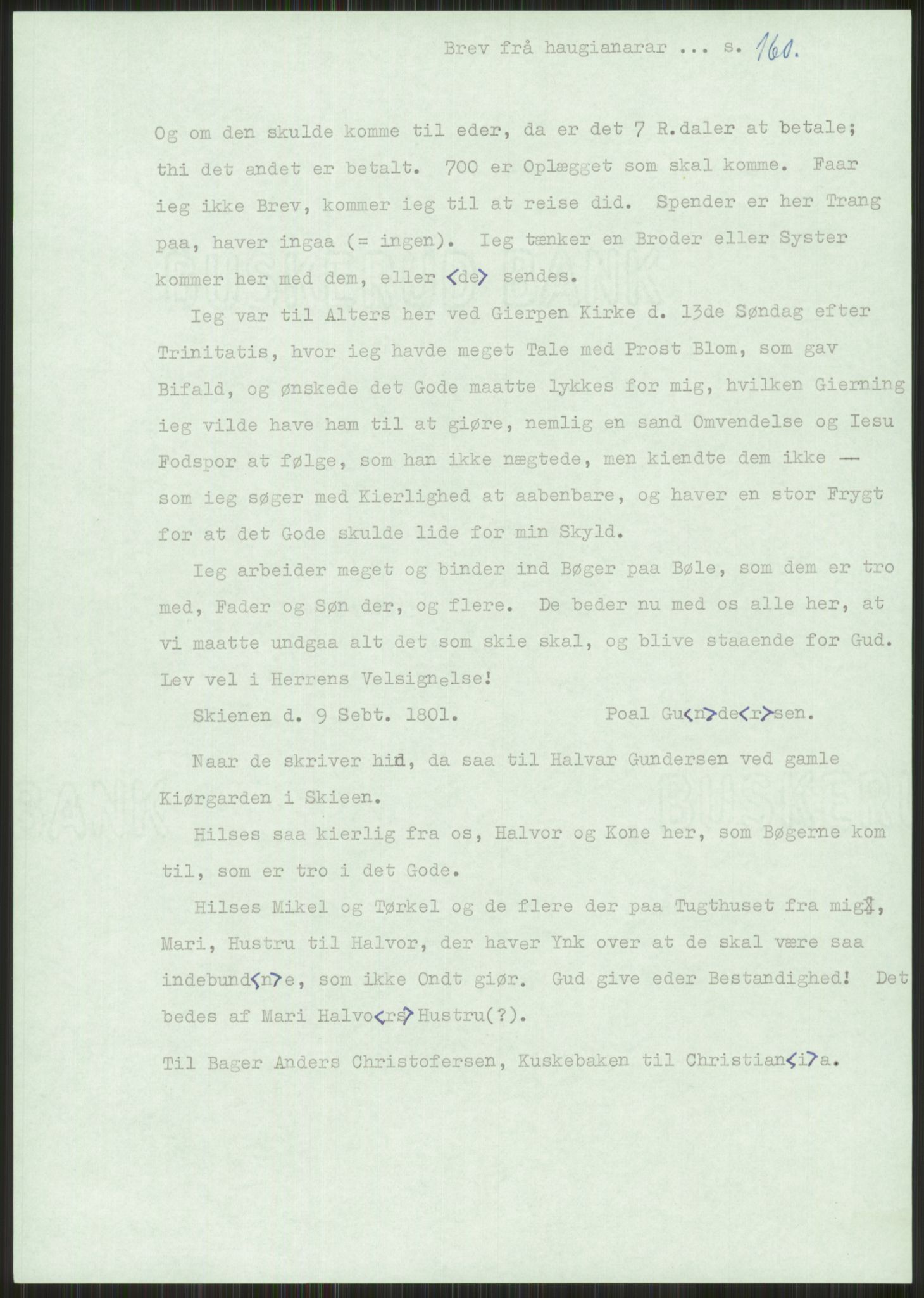 Samlinger til kildeutgivelse, Haugianerbrev, AV/RA-EA-6834/F/L0001: Haugianerbrev I: 1760-1804, 1760-1804, p. 160