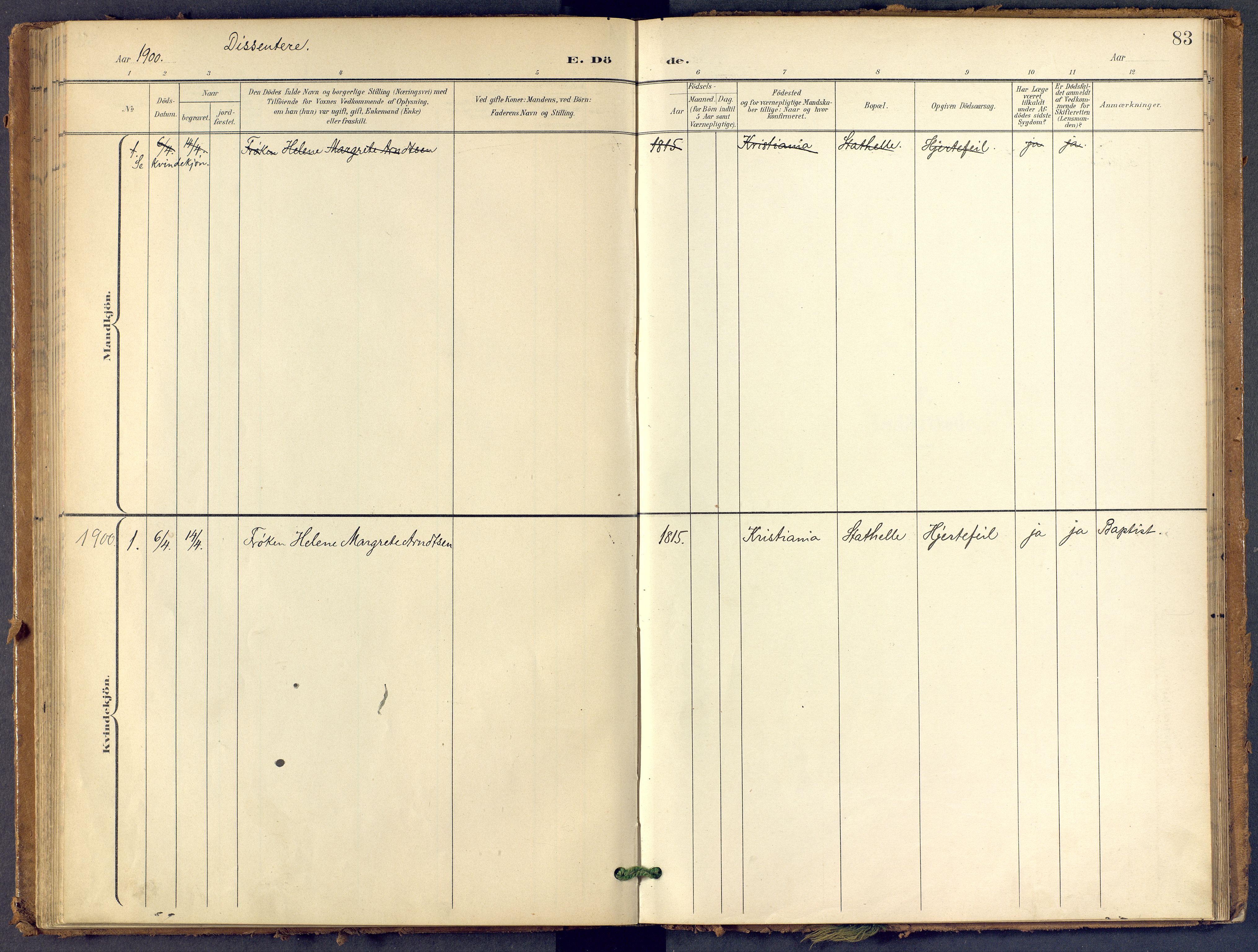 Bamble kirkebøker, SAKO/A-253/F/Fb/L0002: Parish register (official) no. II 2, 1900-1921, p. 83