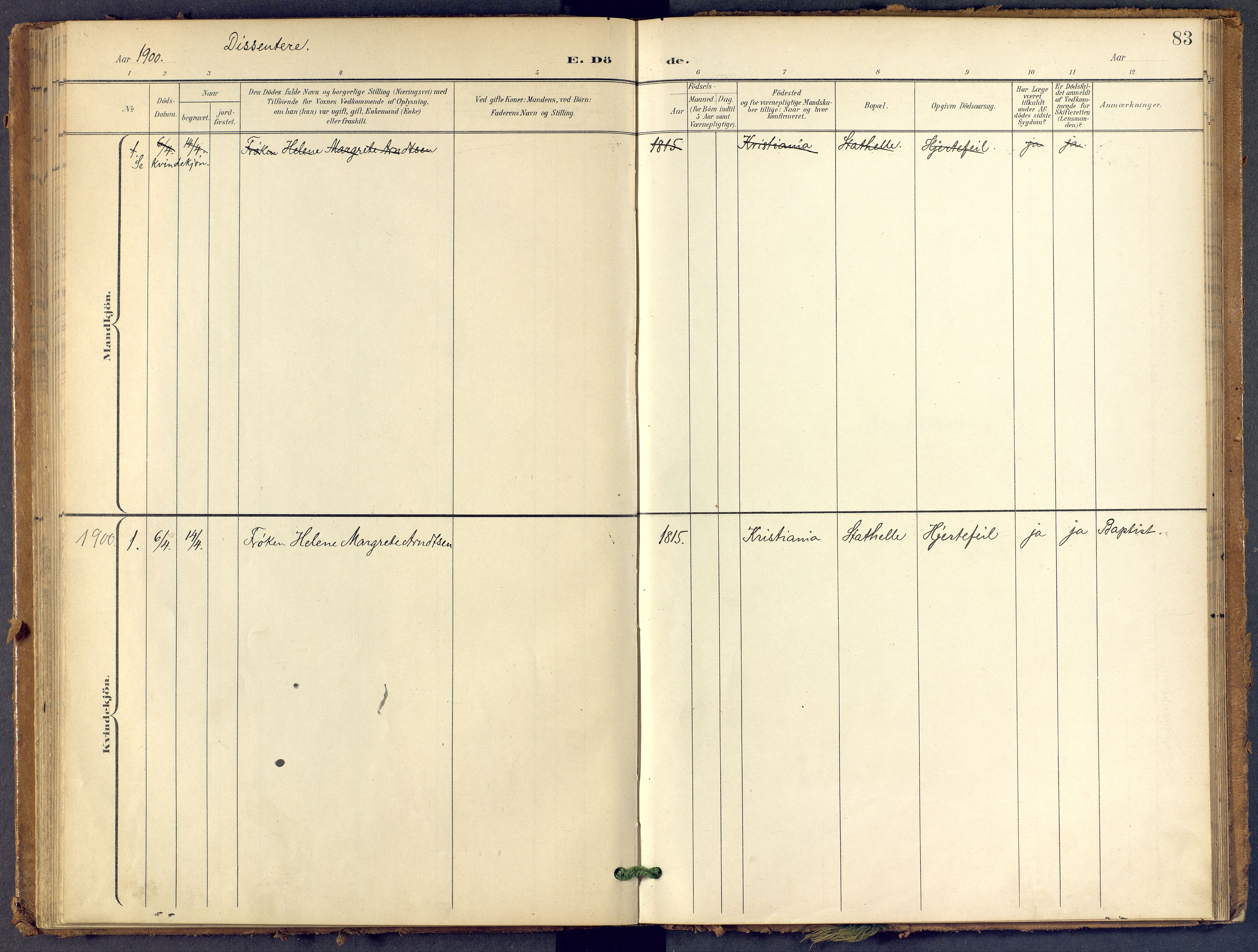 Bamble kirkebøker, AV/SAKO-A-253/F/Fb/L0002: Parish register (official) no. II 2, 1900-1921, p. 83