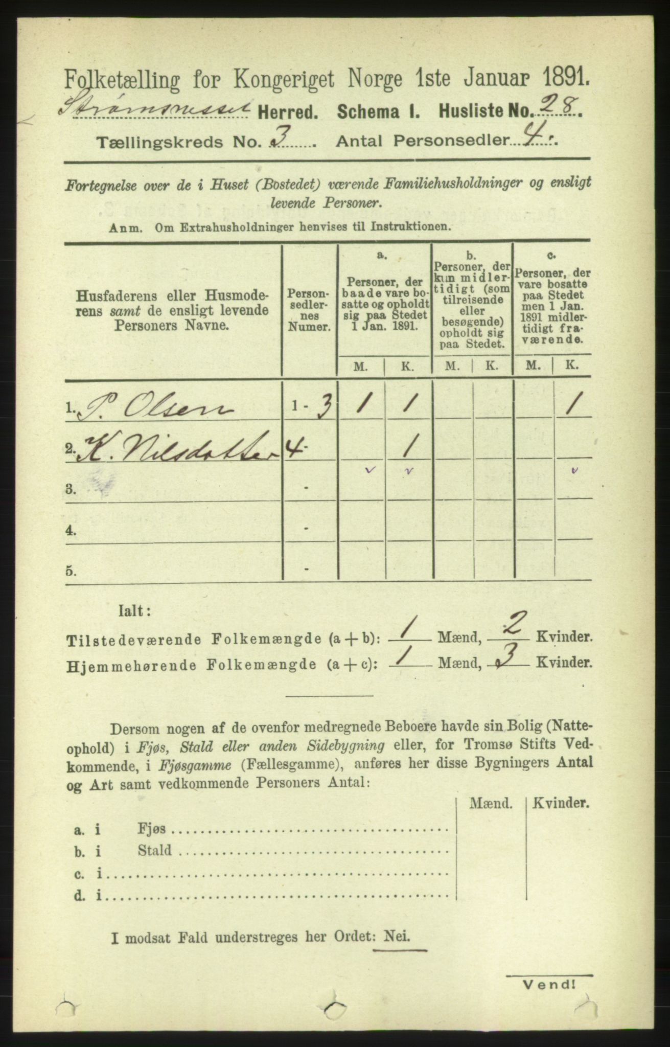 RA, 1891 census for 1559 Straumsnes, 1891, p. 451