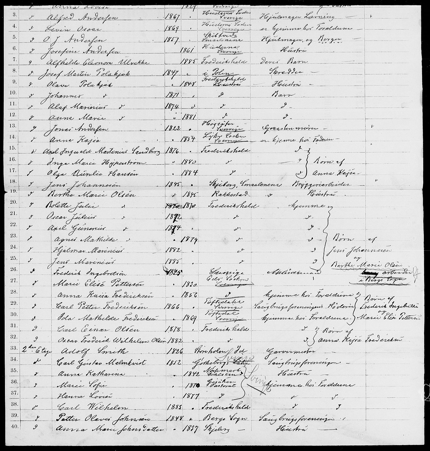 RA, 1885 census for 0101 Fredrikshald, 1885, p. 1334