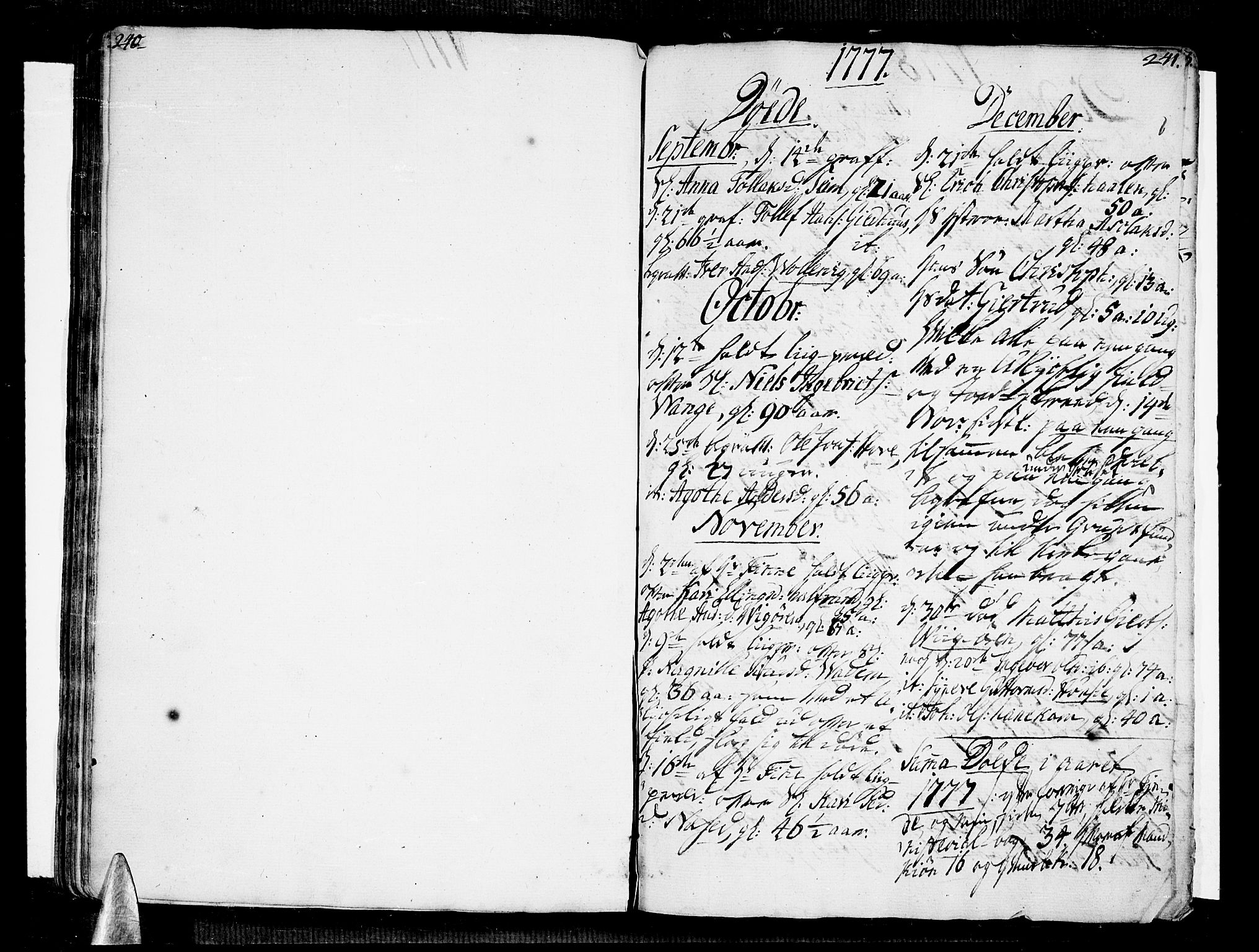 Vik sokneprestembete, SAB/A-81501: Parish register (official) no. A 4, 1772-1783, p. 240-241