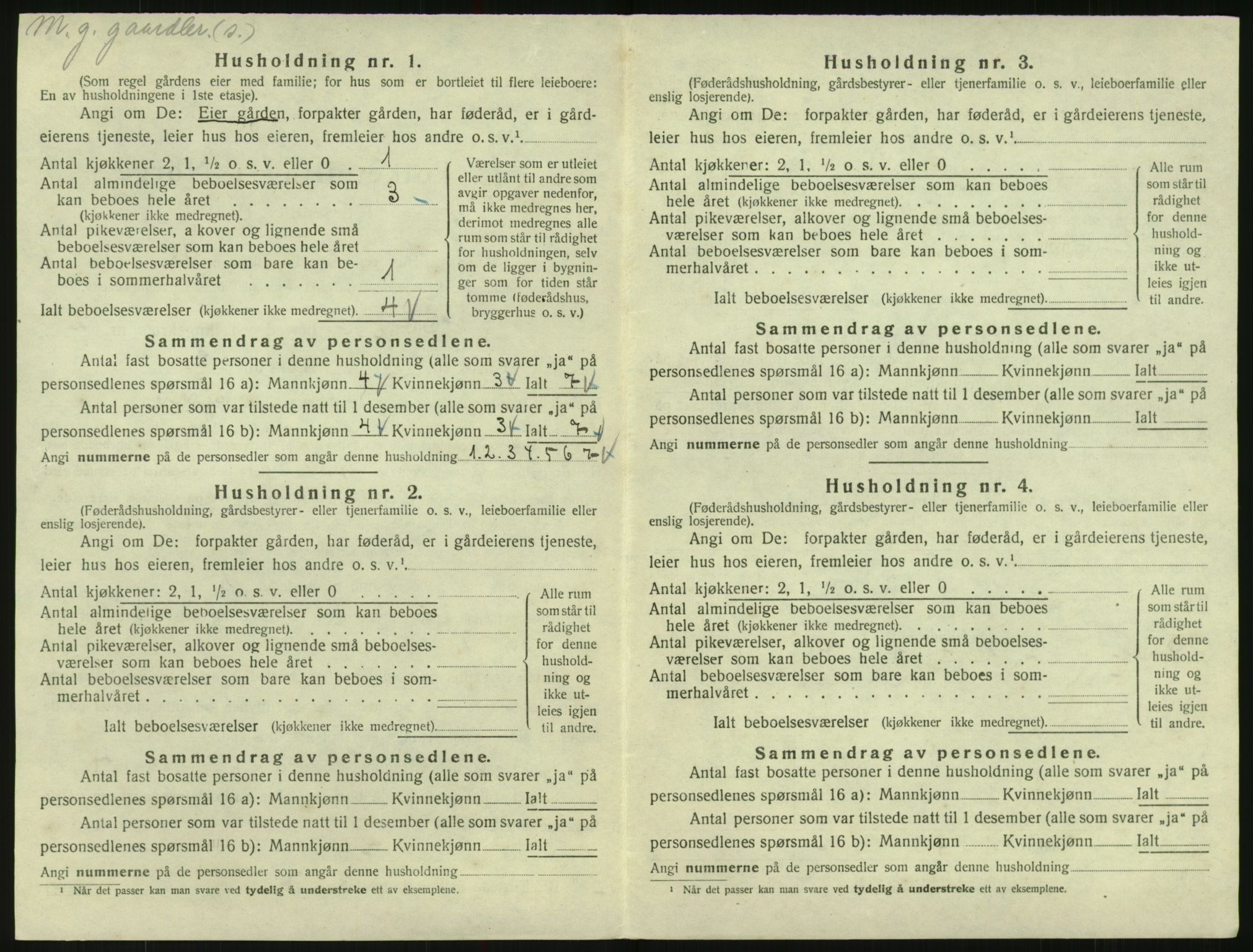 SAK, 1920 census for Evje, 1920, p. 99