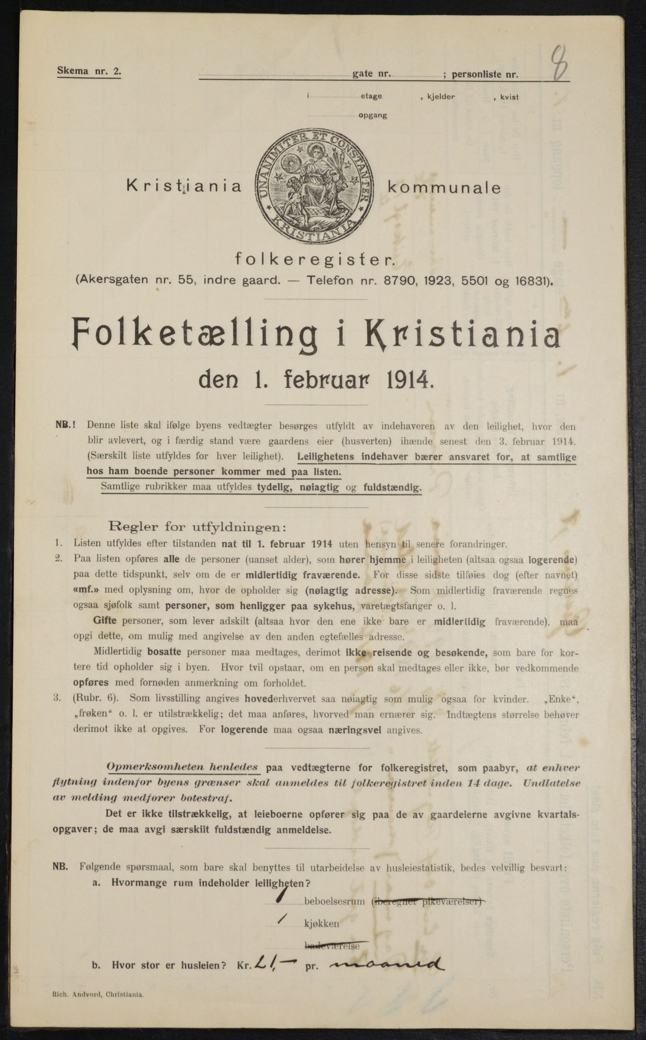 OBA, Municipal Census 1914 for Kristiania, 1914, p. 131294