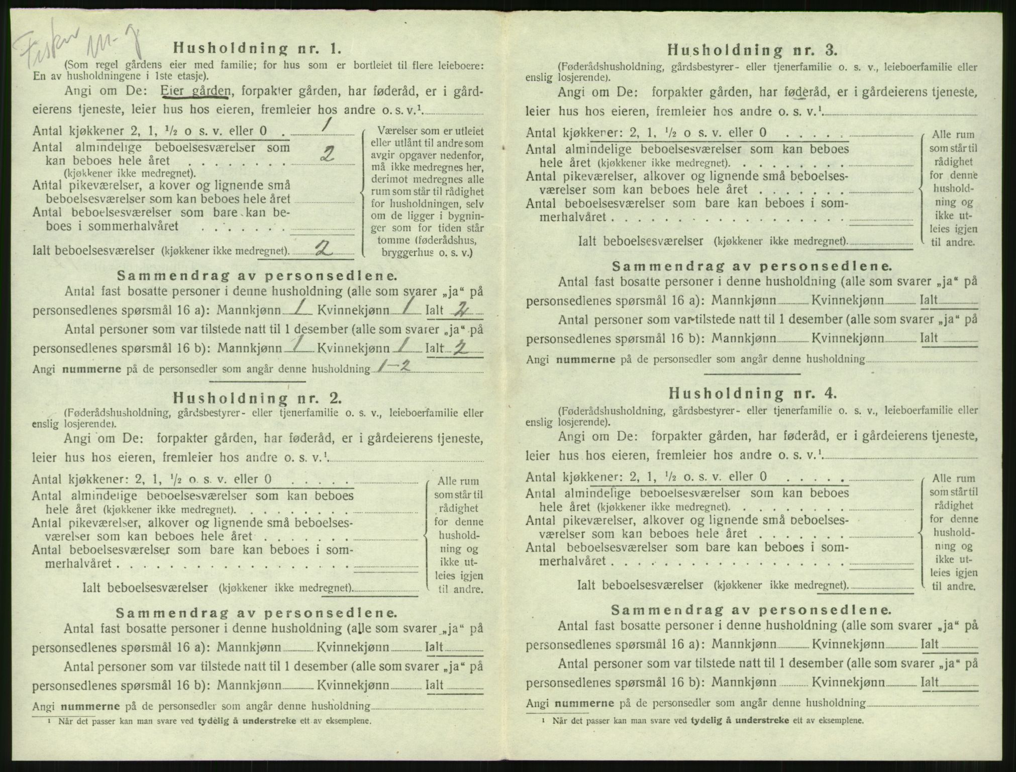 SAT, 1920 census for Borgund, 1920, p. 1241