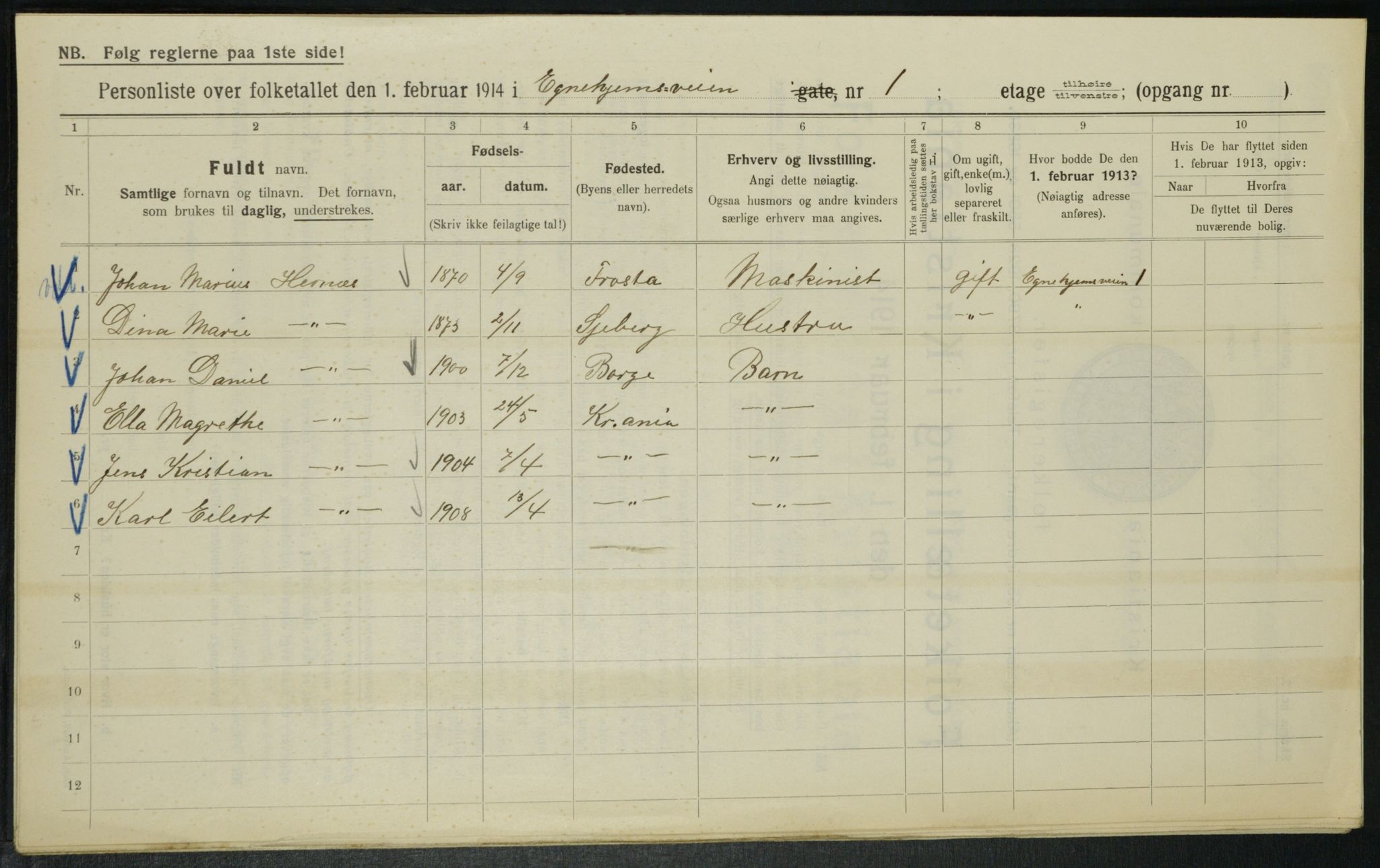 OBA, Municipal Census 1914 for Kristiania, 1914, p. 18932