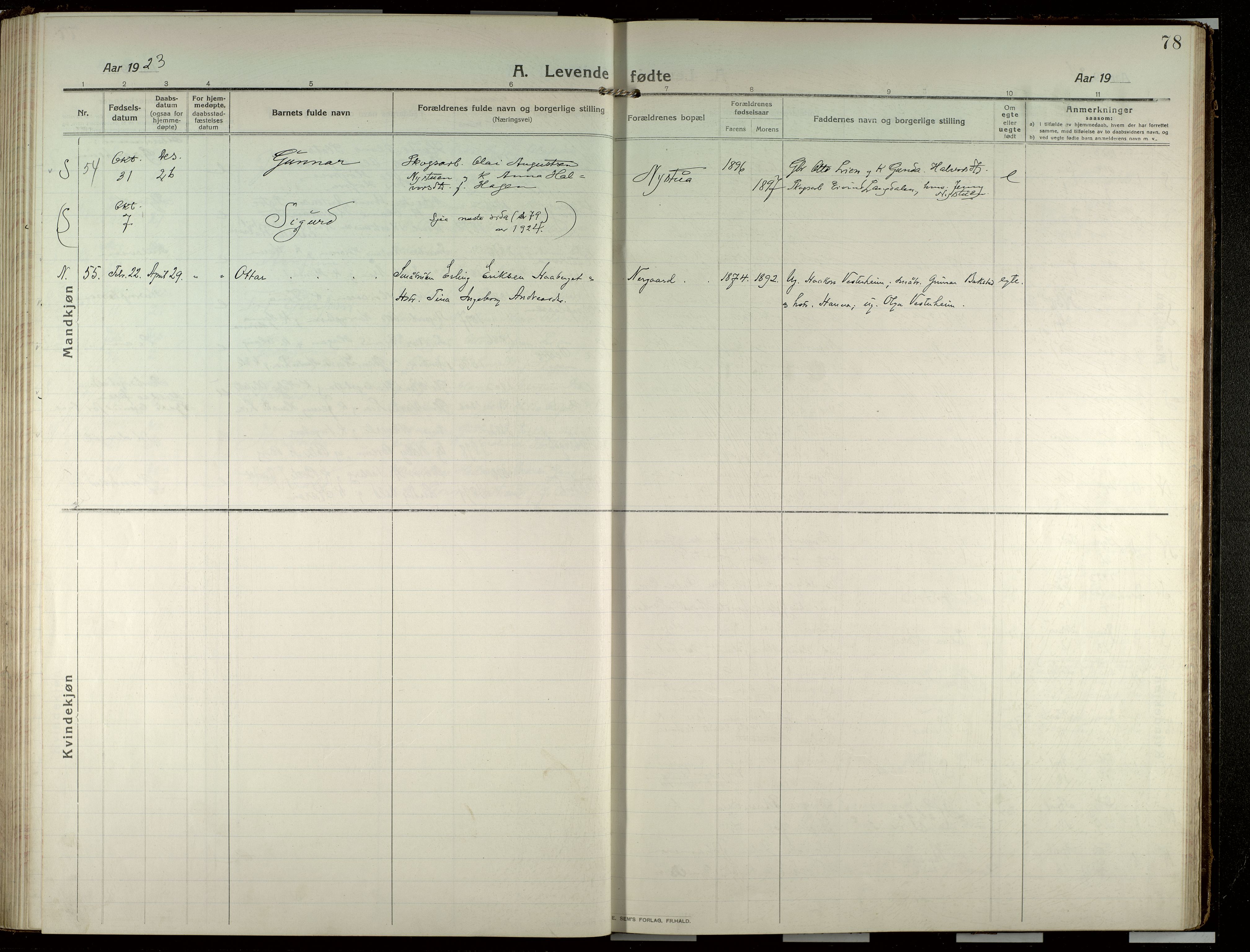 Elverum prestekontor, AV/SAH-PREST-044/H/Ha/Haa/L0022: Parish register (official) no. 22, 1913-1924, p. 78