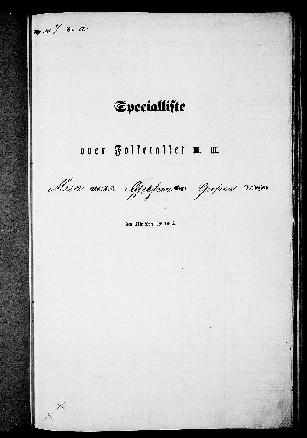 RA, 1865 census for Gjerpen, 1865, p. 116