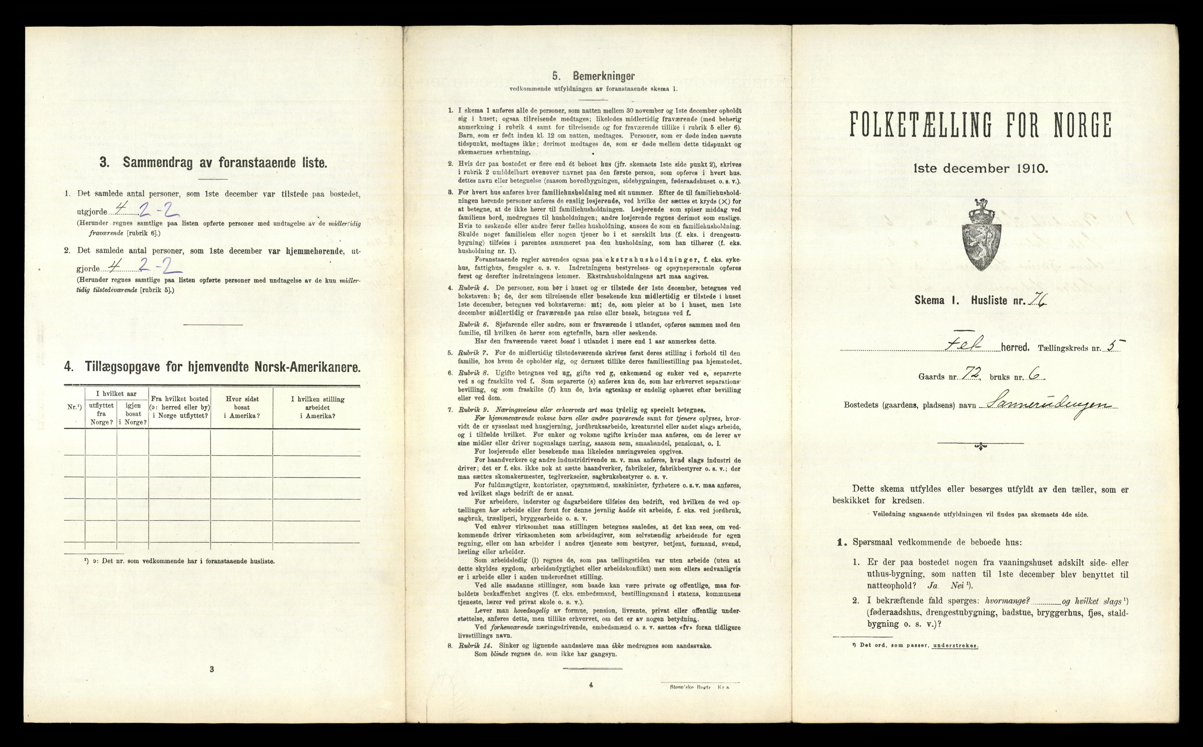 RA, 1910 census for Fet, 1910, p. 897