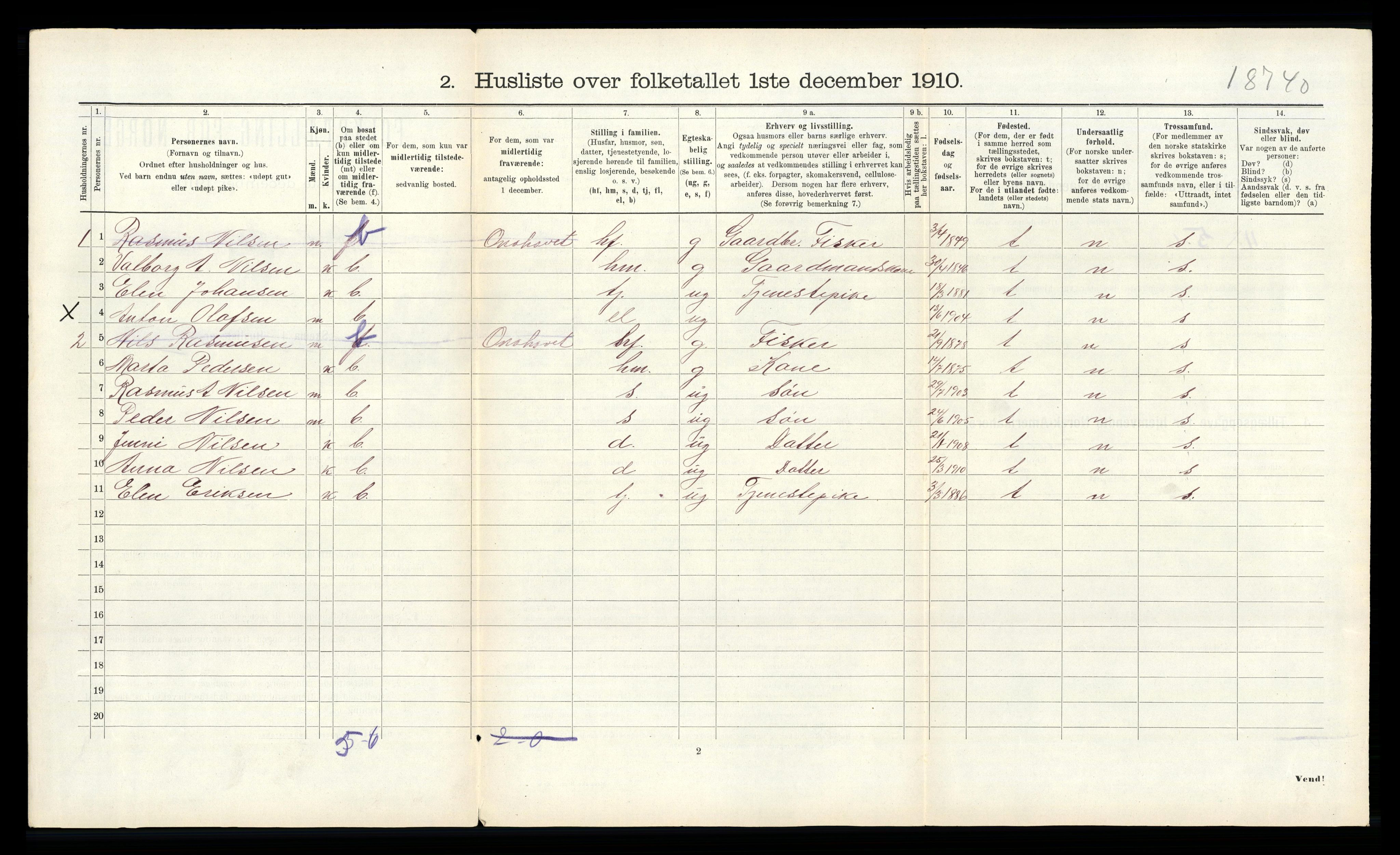 RA, 1910 census for Aukra, 1910, p. 639