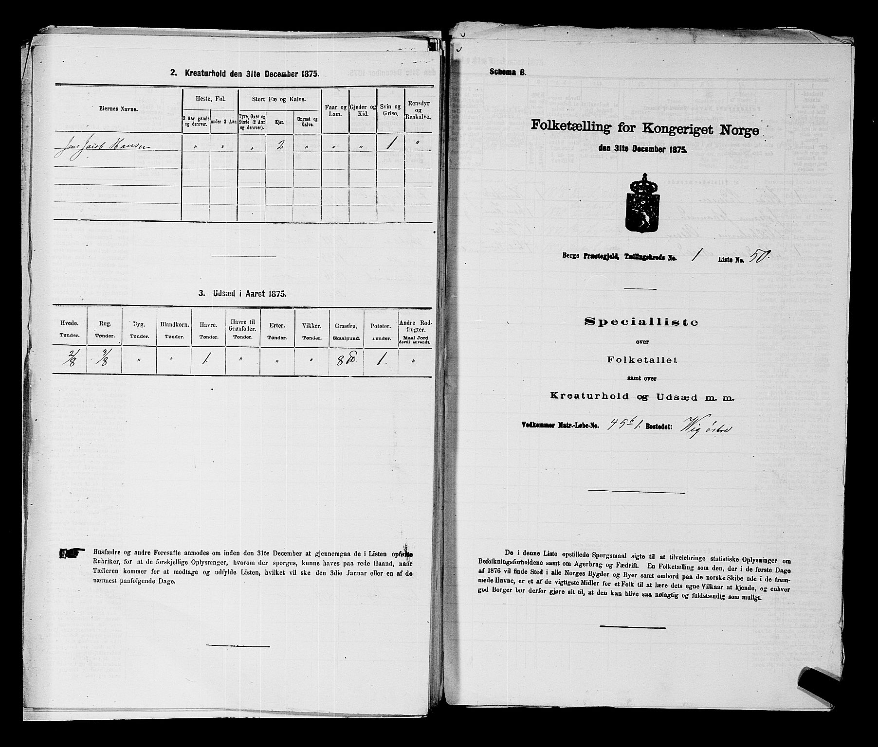 RA, 1875 census for 0116P Berg, 1875, p. 130