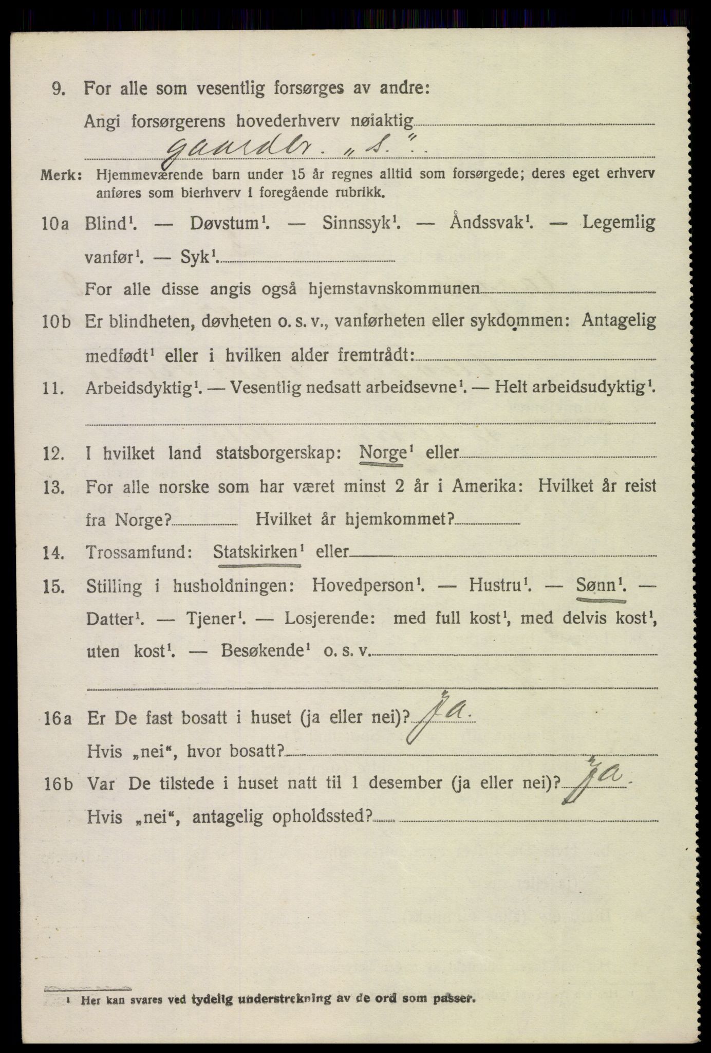 SAH, 1920 census for Vågå, 1920, p. 7329