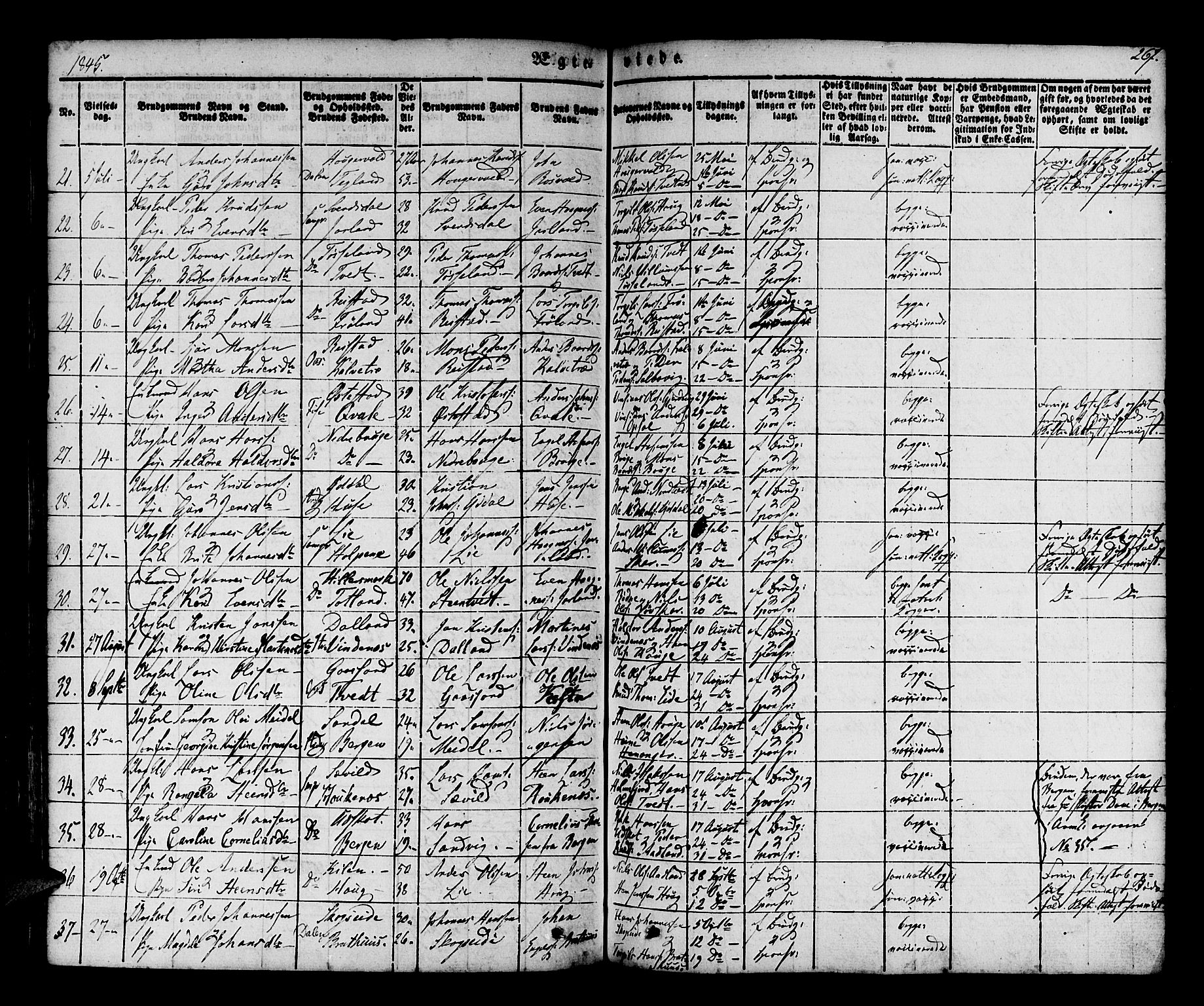 Os sokneprestembete, SAB/A-99929: Parish register (official) no. A 15, 1839-1851, p. 267