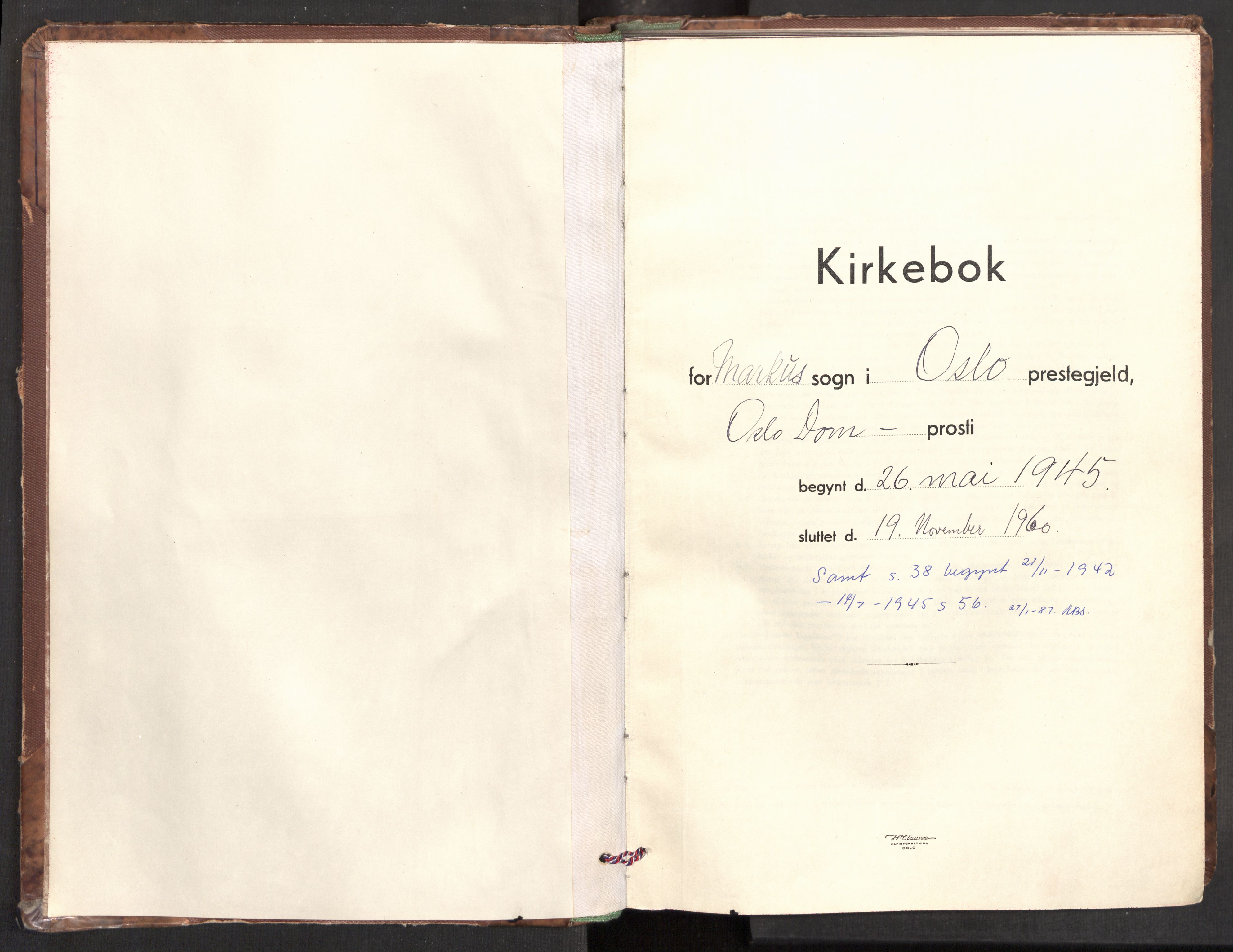 Markus prestekontor Kirkebøker, AV/SAO-A-10830/F/L0005: Parish register (official) no. 5, 1942-1960