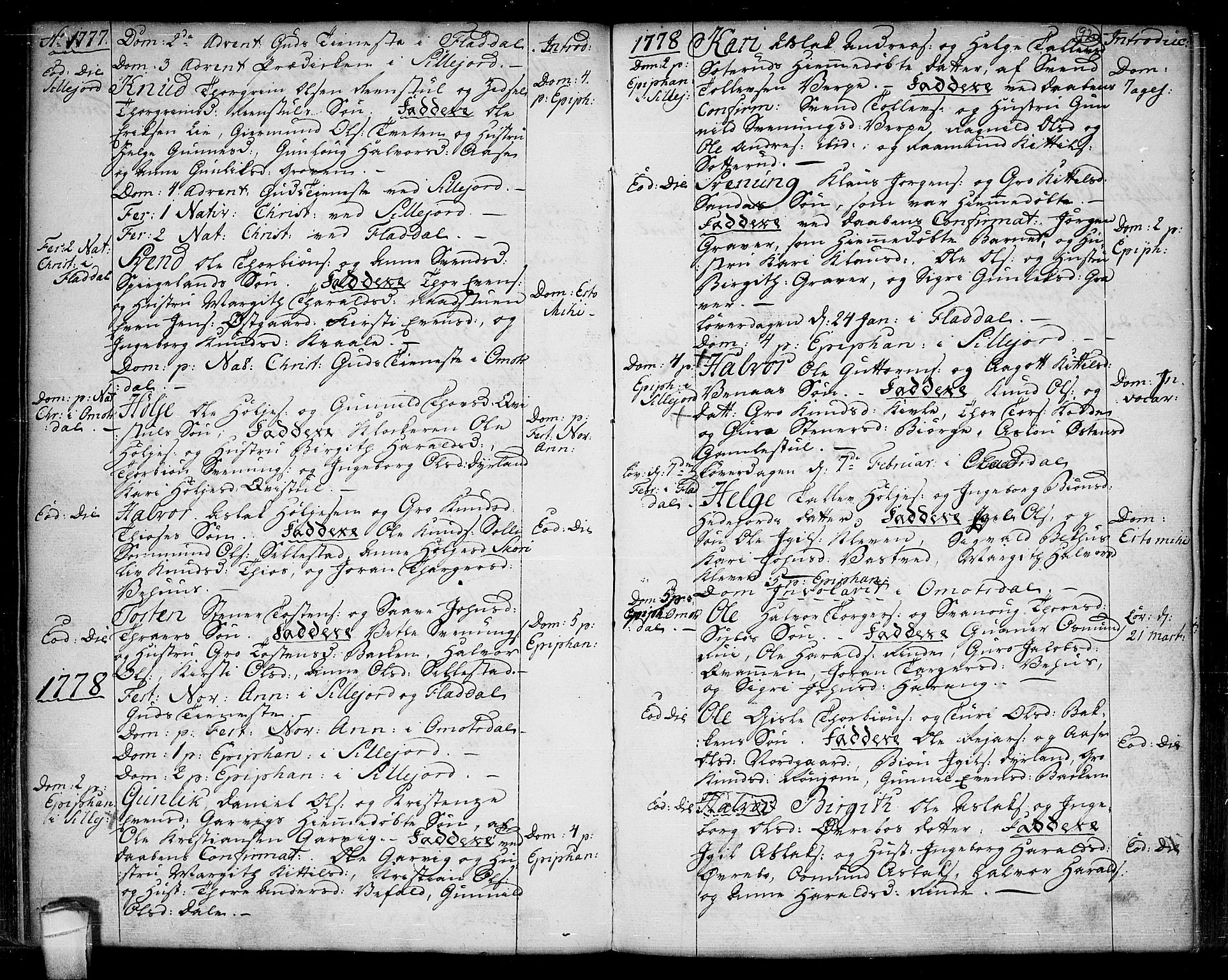 Seljord kirkebøker, SAKO/A-20/F/Fa/L0007: Parish register (official) no. I 7, 1755-1800, p. 92