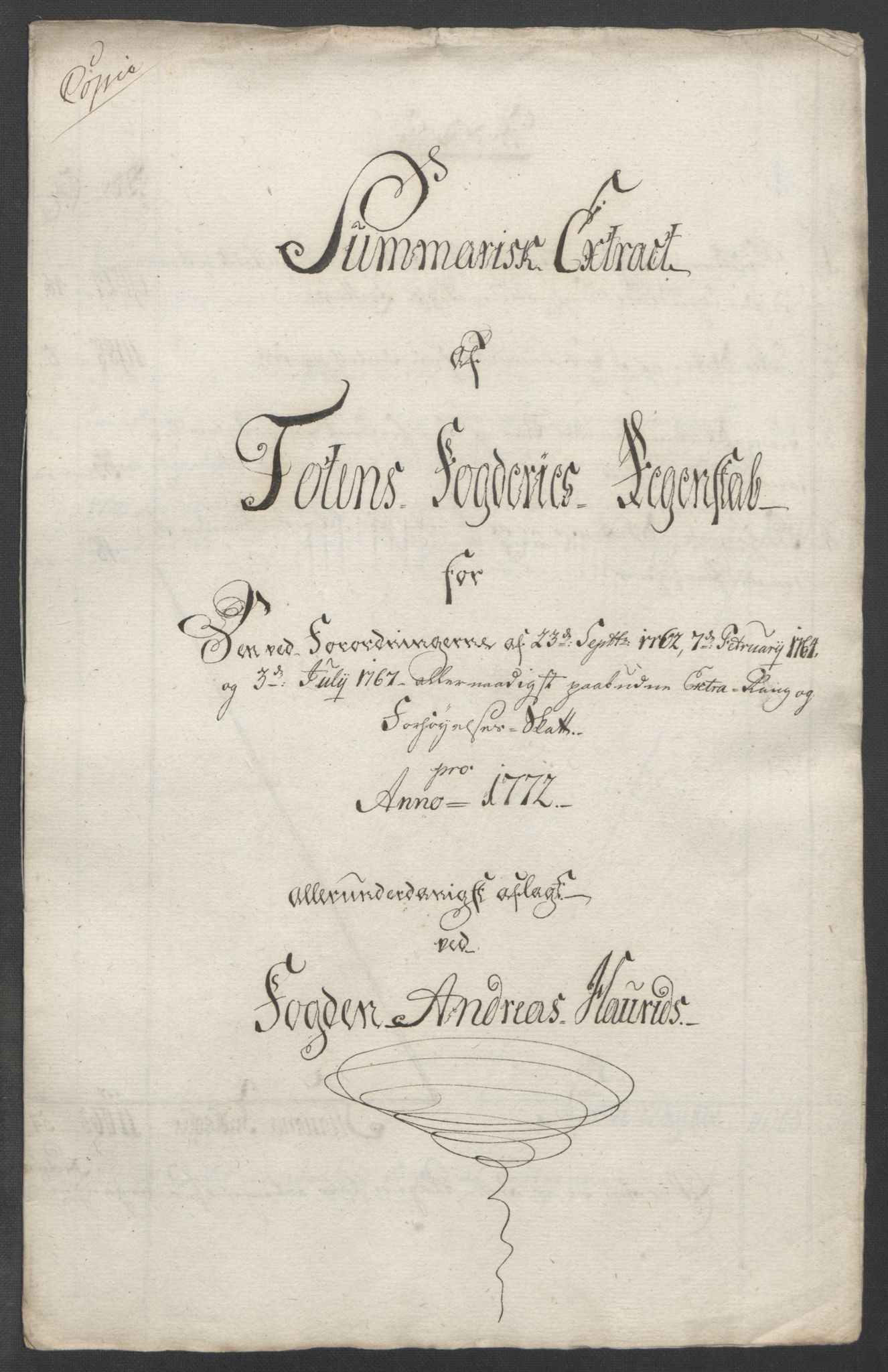 Rentekammeret inntil 1814, Reviderte regnskaper, Fogderegnskap, AV/RA-EA-4092/R19/L1399: Fogderegnskap Toten, Hadeland og Vardal, 1762-1783, p. 241