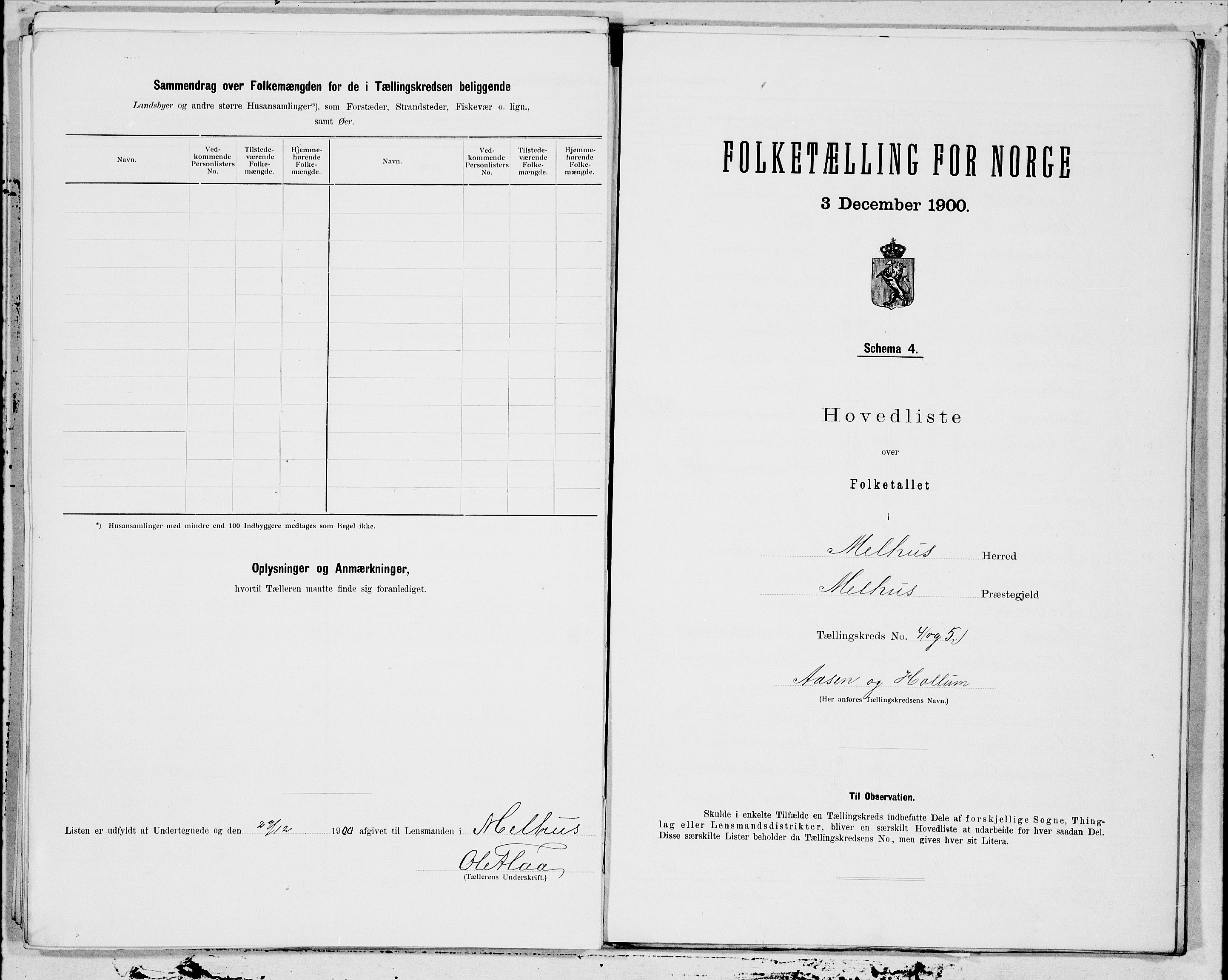 SAT, 1900 census for Melhus, 1900, p. 12