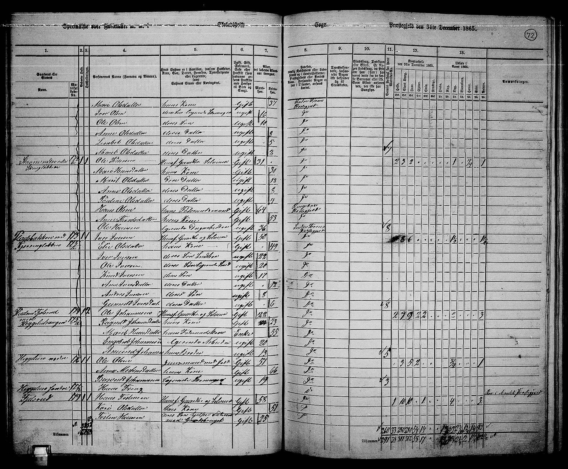 RA, 1865 census for Sør-Fron, 1865, p. 59