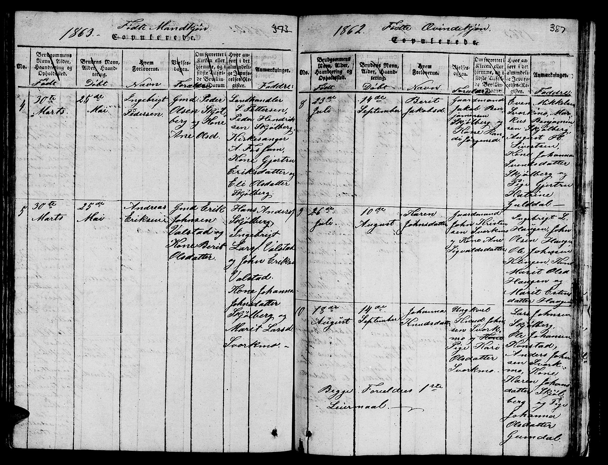 Ministerialprotokoller, klokkerbøker og fødselsregistre - Sør-Trøndelag, AV/SAT-A-1456/671/L0842: Parish register (copy) no. 671C01, 1816-1867, p. 386-387