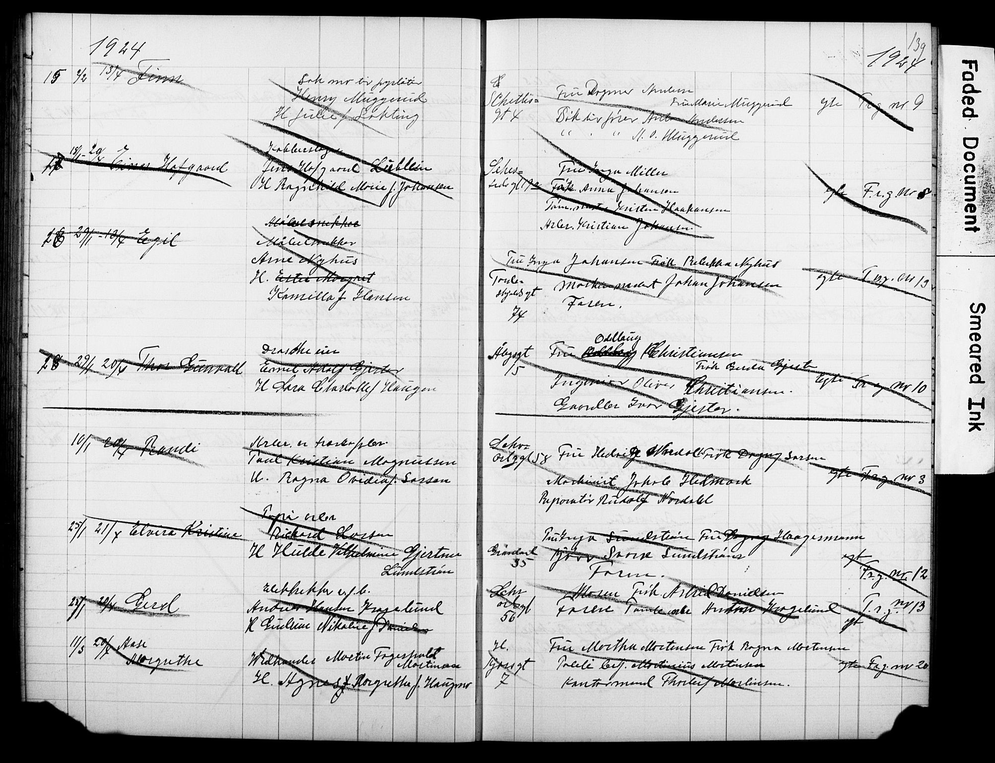 Strømsø kirkebøker, AV/SAKO-A-246/Y/Ya/L0007: Parish register draft no. I 7, 1915-1932, p. 139