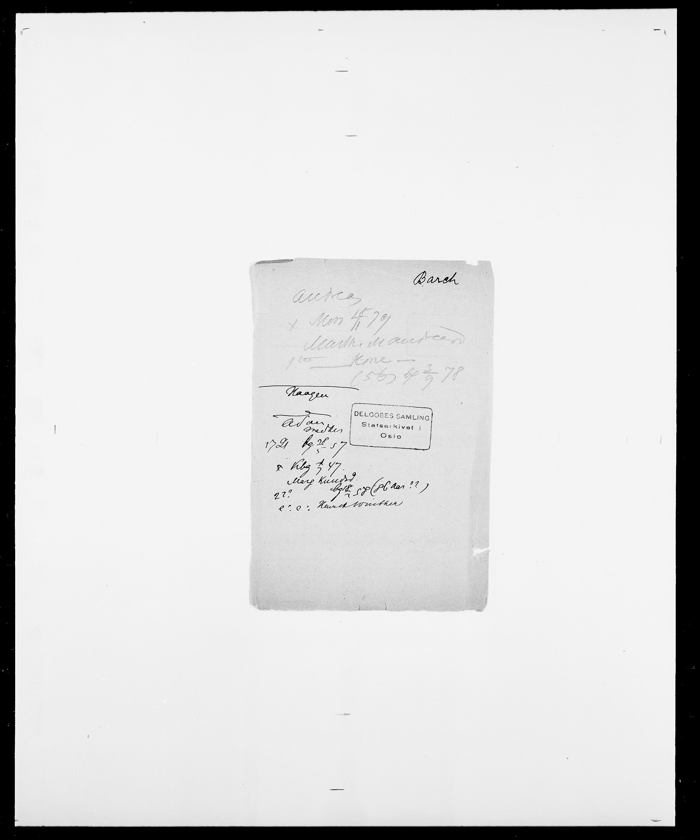 Delgobe, Charles Antoine - samling, AV/SAO-PAO-0038/D/Da/L0003: Barca - Bergen, p. 276