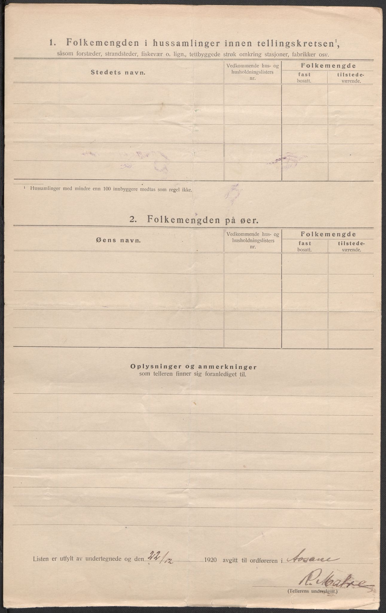 SAB, 1920 census for Åsane, 1920, p. 14