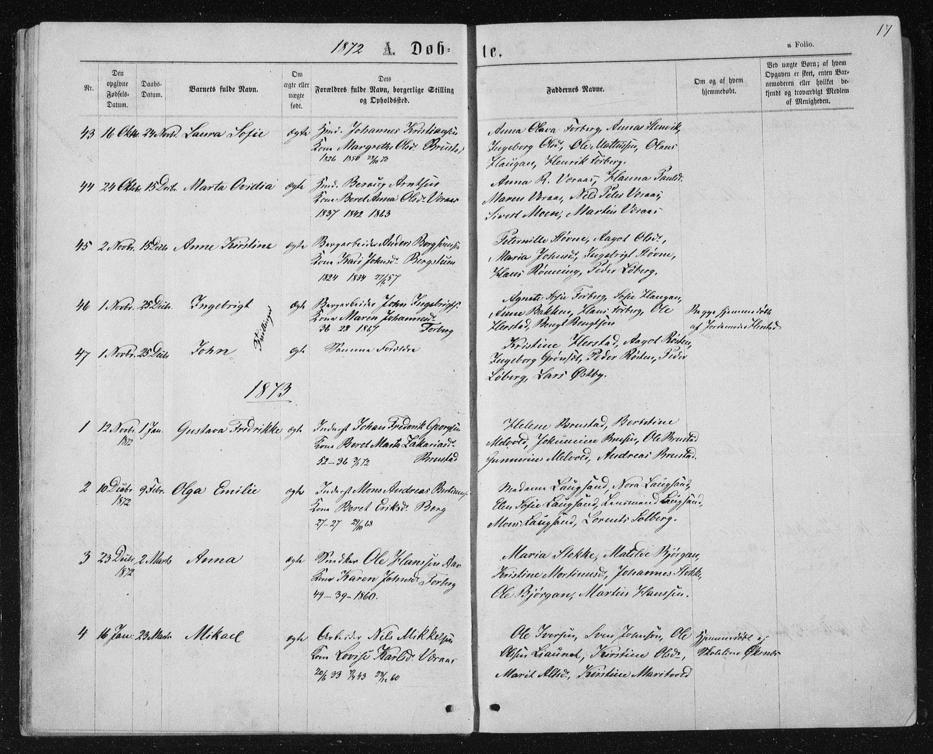 Ministerialprotokoller, klokkerbøker og fødselsregistre - Nord-Trøndelag, SAT/A-1458/722/L0219: Parish register (official) no. 722A06, 1868-1880, p. 17