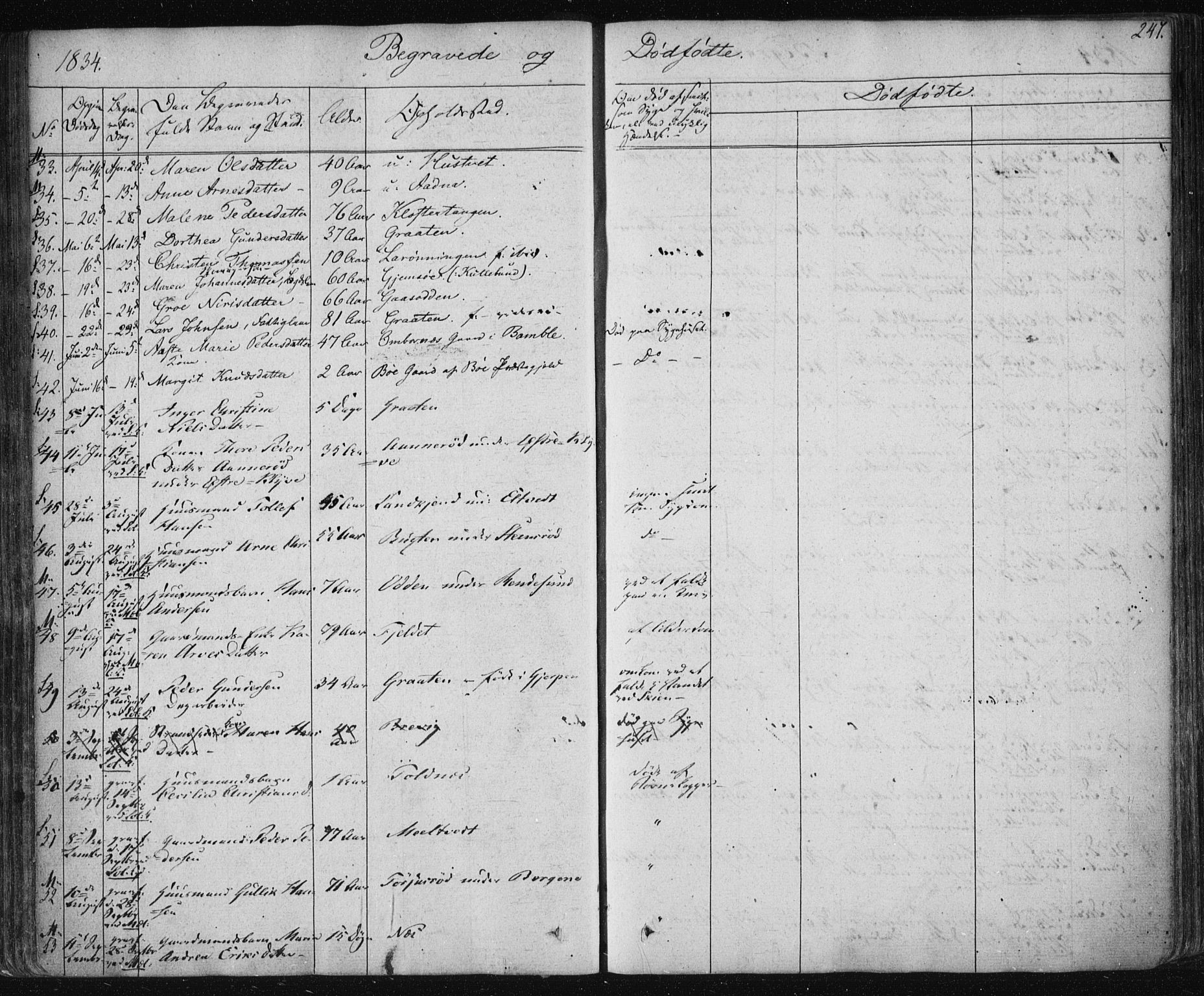 Solum kirkebøker, SAKO/A-306/F/Fa/L0005: Parish register (official) no. I 5, 1833-1843, p. 247
