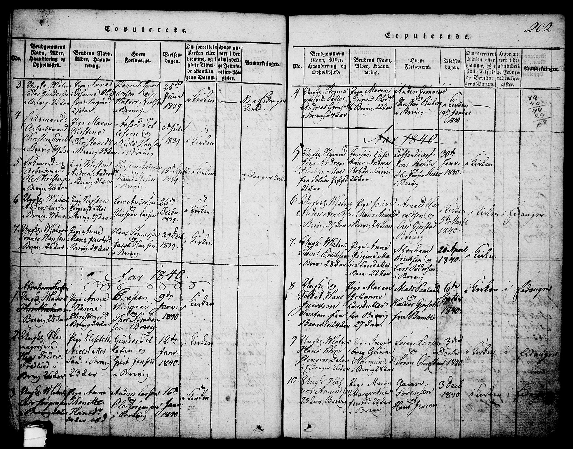 Brevik kirkebøker, AV/SAKO-A-255/G/Ga/L0001: Parish register (copy) no. 1, 1814-1845, p. 202