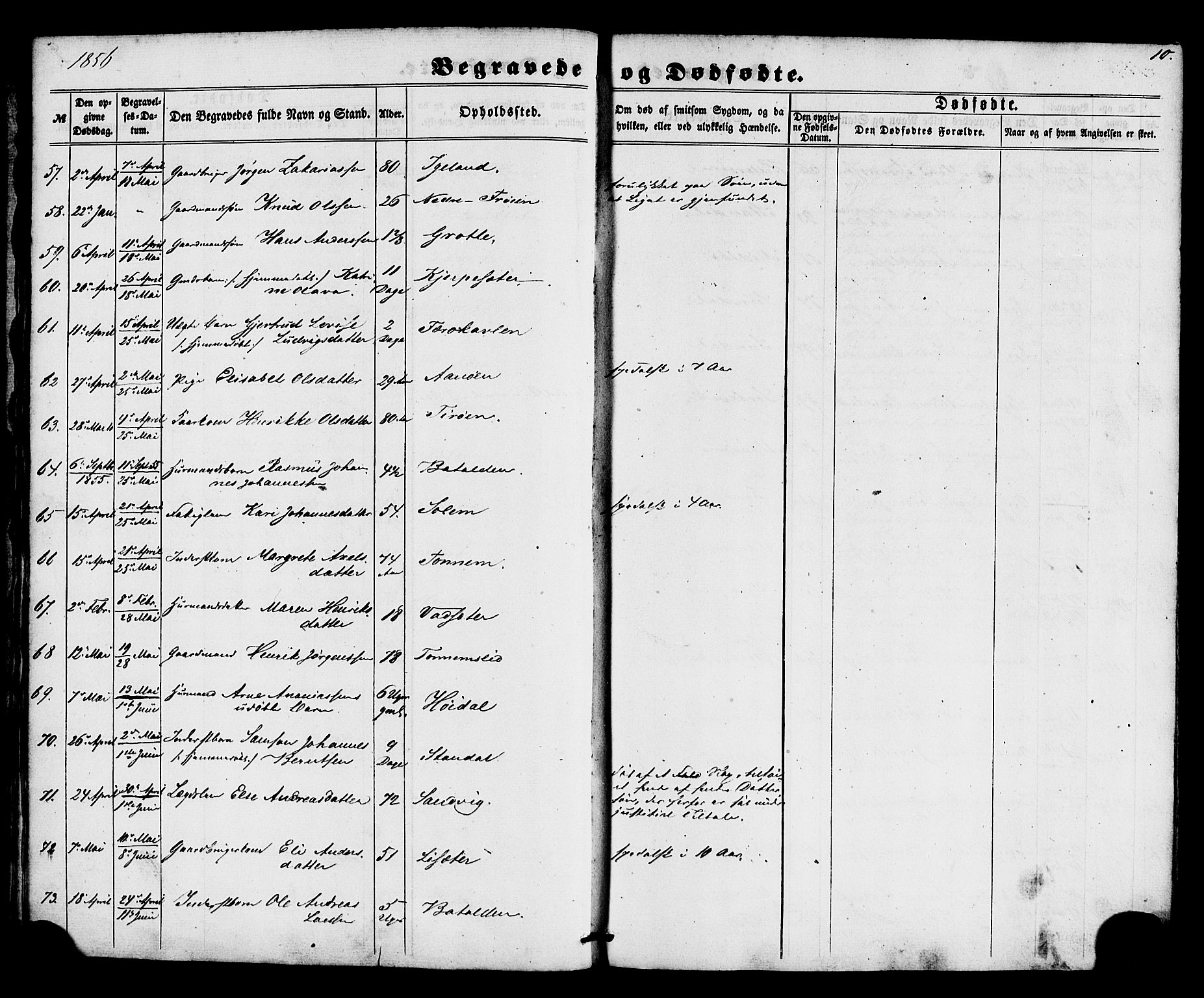 Kinn sokneprestembete, AV/SAB-A-80801/H/Haa/Haaa/L0012: Parish register (official) no. A 12, 1855-1869, p. 10