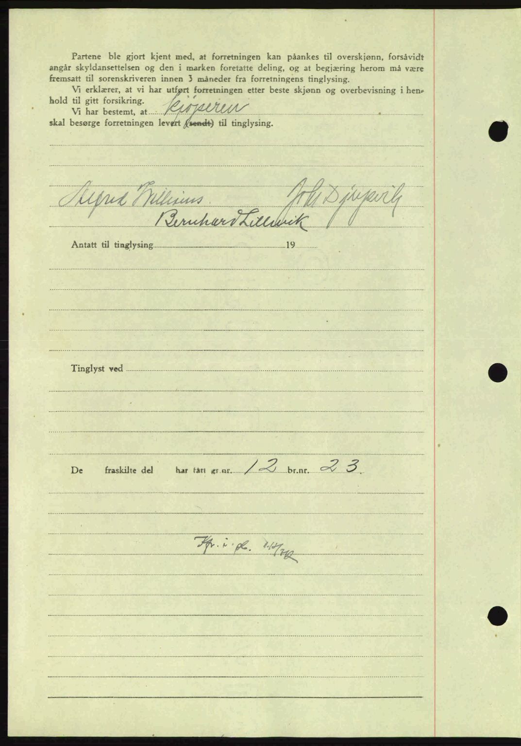 Nordmøre sorenskriveri, AV/SAT-A-4132/1/2/2Ca: Mortgage book no. A97, 1944-1944, Diary no: : 569/1944