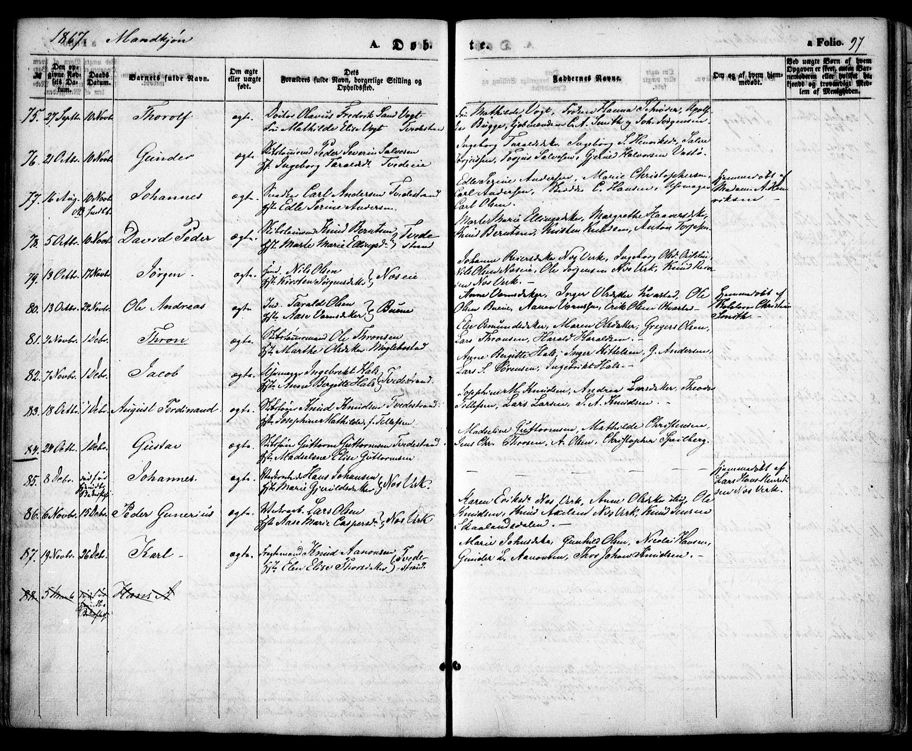 Holt sokneprestkontor, AV/SAK-1111-0021/F/Fa/L0009: Parish register (official) no. A 9, 1861-1871, p. 97