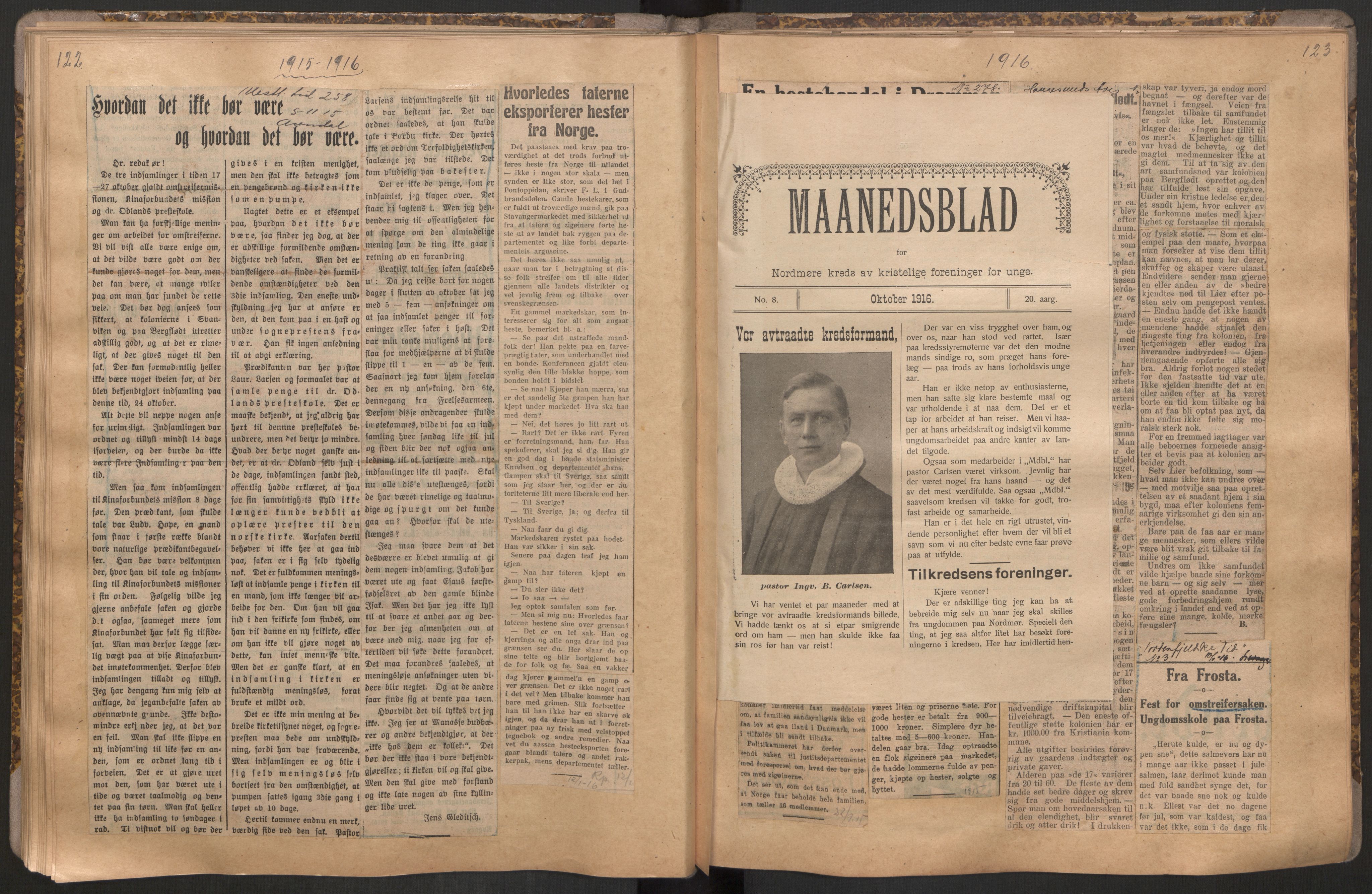 Norsk Misjon Blant Hjemløse, RA/PA-0793/F/Fv/L0534: Utklipp, 1897-1919, p. 122-123