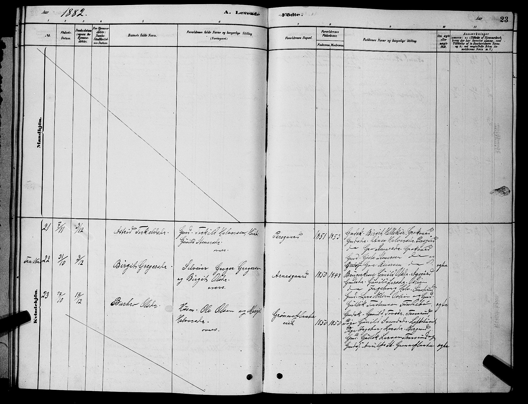 Nore kirkebøker, AV/SAKO-A-238/G/Gb/L0002: Parish register (copy) no. II 2, 1878-1894, p. 23