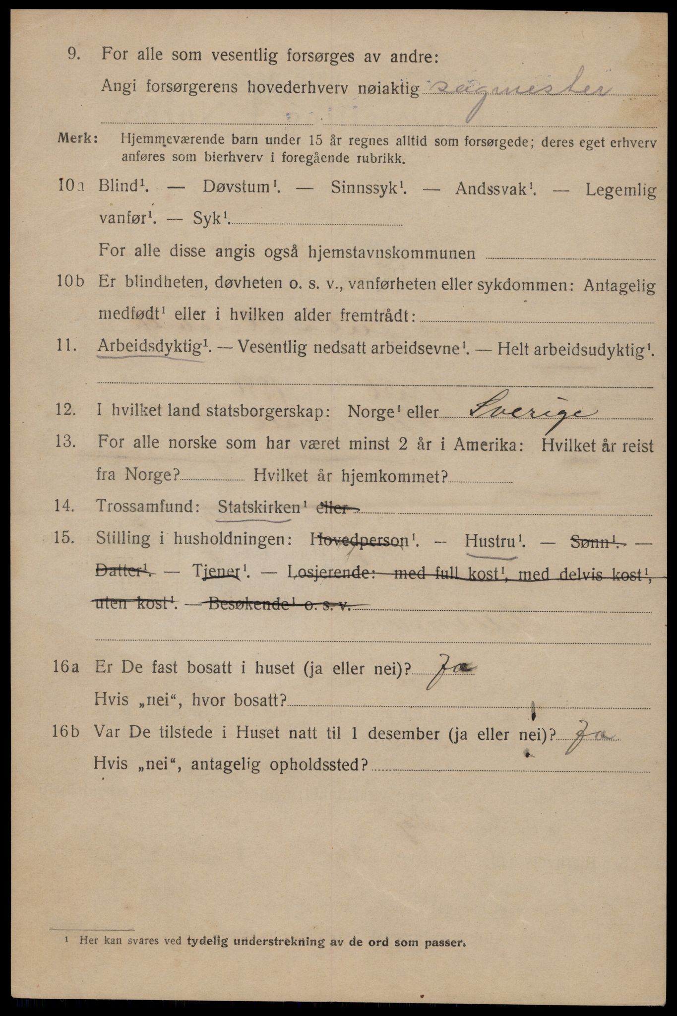 SAT, 1920 census for Trondheim, 1920, p. 46609