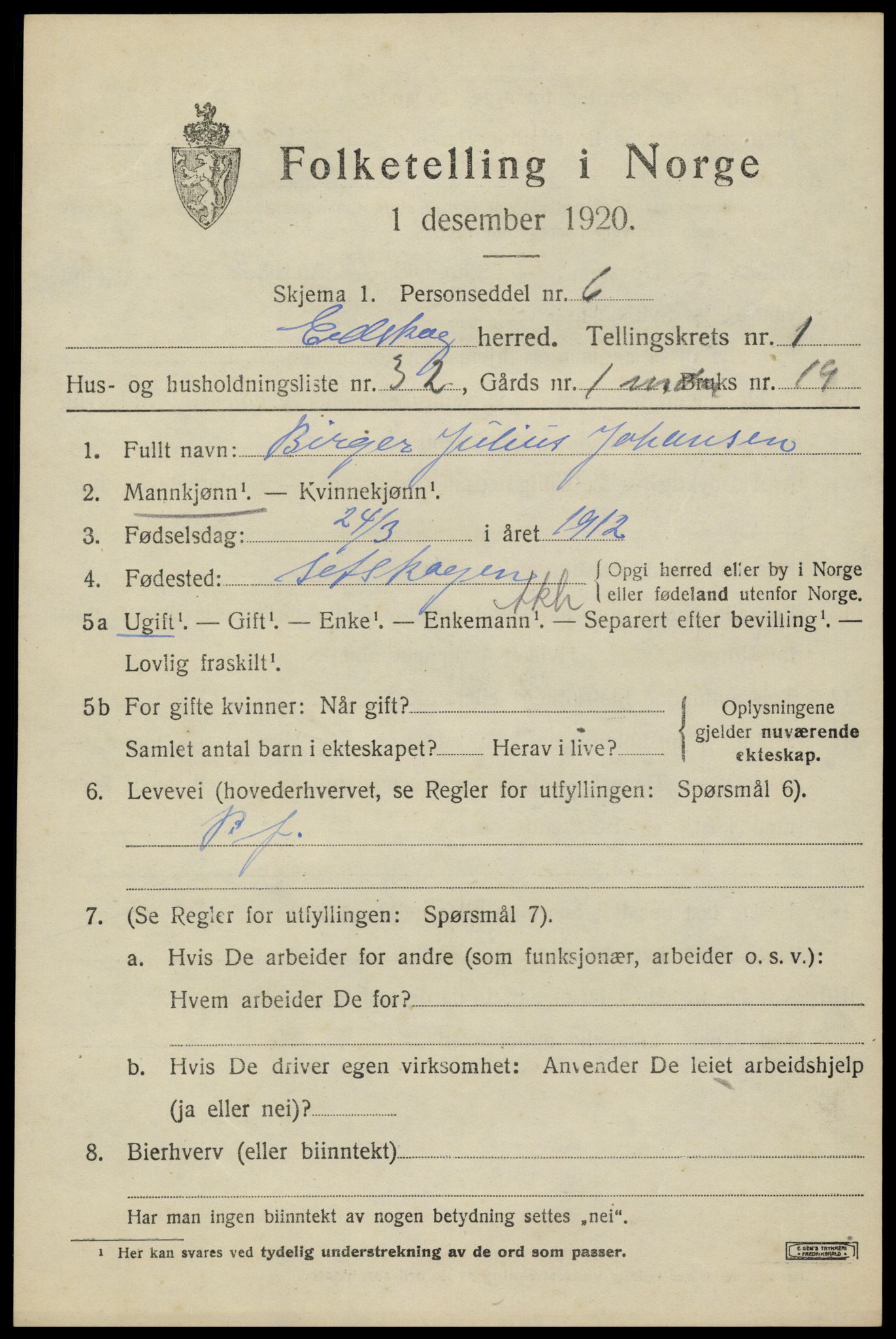 SAH, 1920 census for Eidskog, 1920, p. 2741