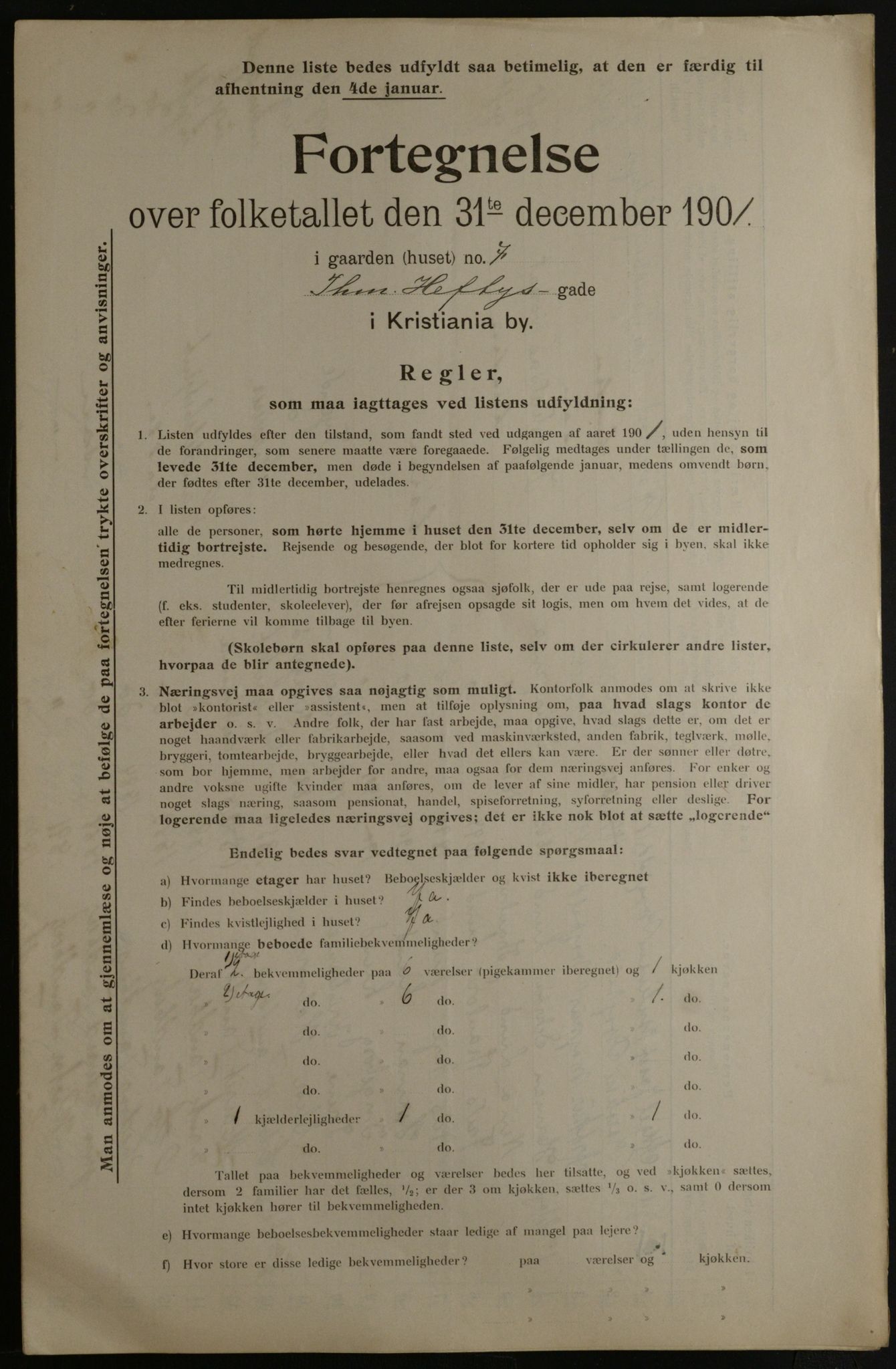 OBA, Municipal Census 1901 for Kristiania, 1901, p. 16706