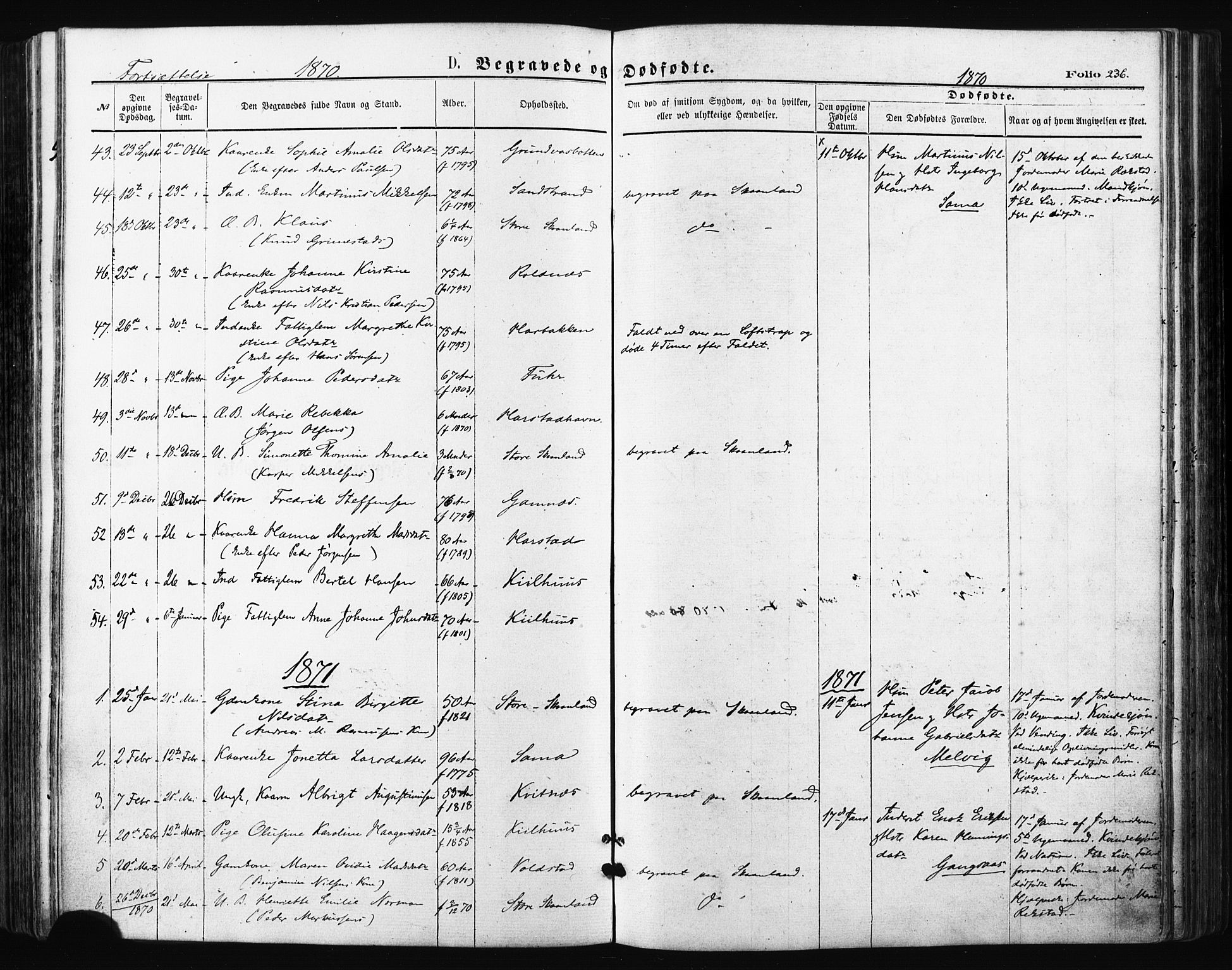 Trondenes sokneprestkontor, AV/SATØ-S-1319/H/Ha/L0013kirke: Parish register (official) no. 13, 1870-1878, p. 236