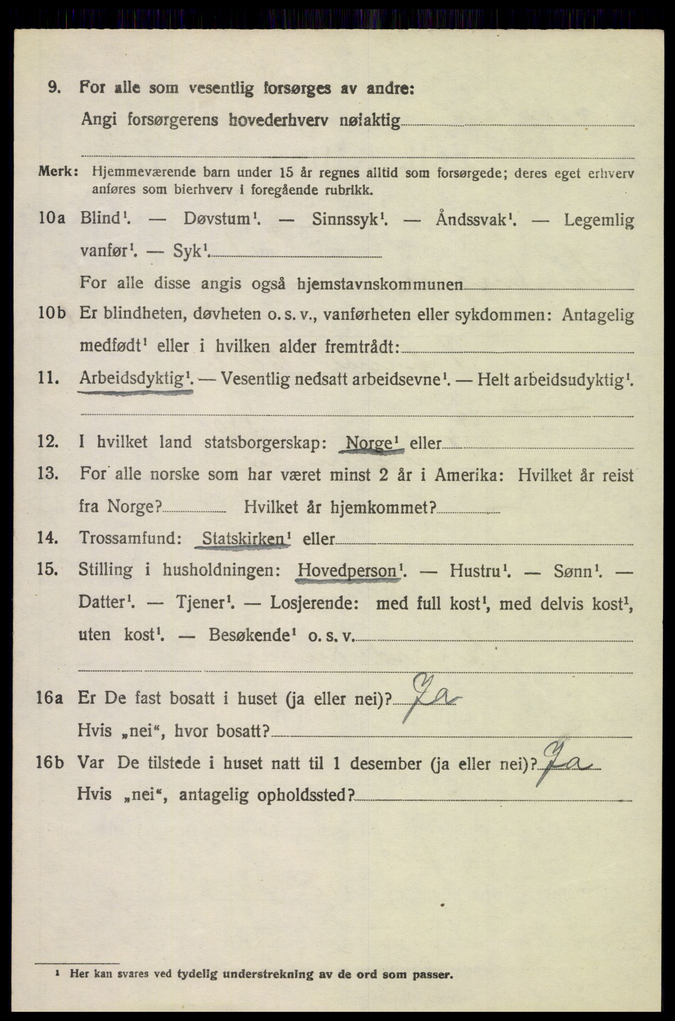 SAH, 1920 census for Snertingdal, 1920, p. 4860