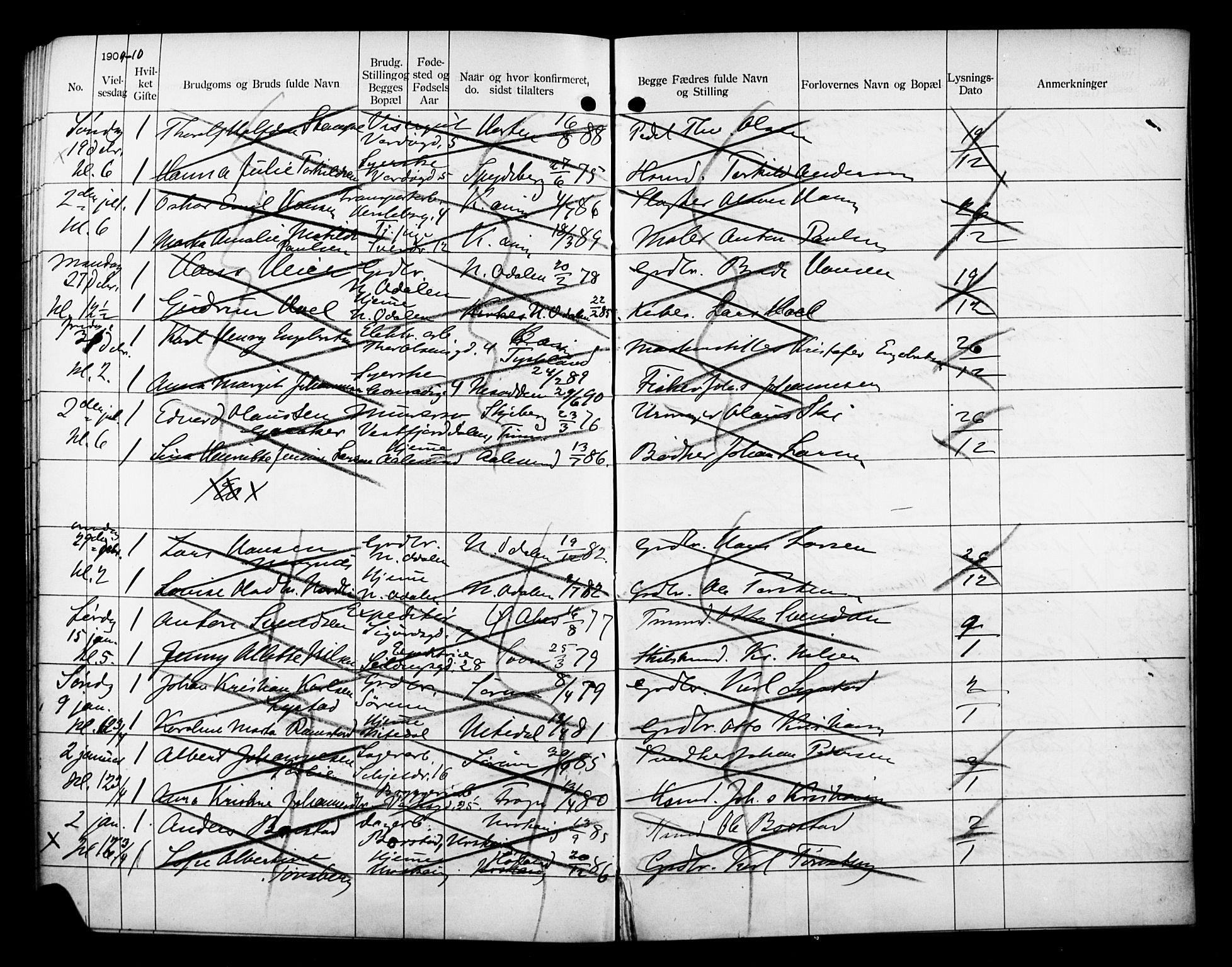 Petrus prestekontor Kirkebøker, AV/SAO-A-10872/H/Ha/L0003: Banns register no. 3, 1900-1912