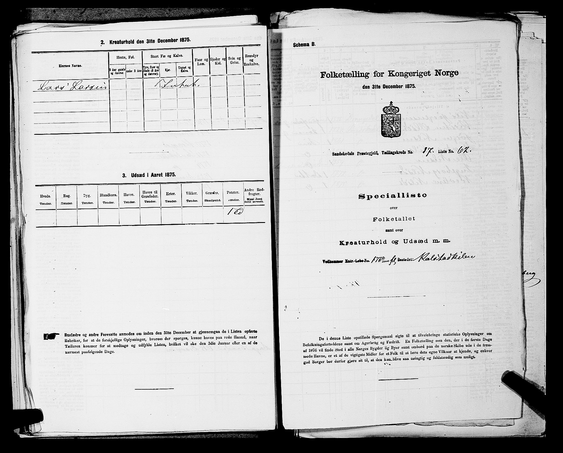 SAKO, 1875 census for 0816P Sannidal, 1875, p. 1441