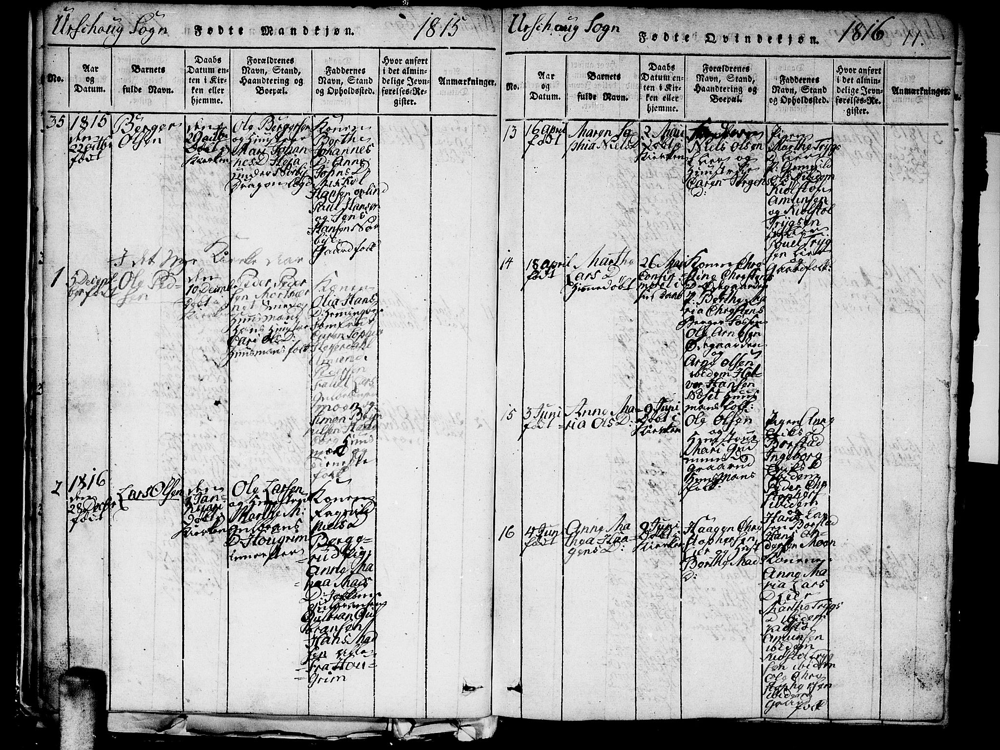Aurskog prestekontor Kirkebøker, SAO/A-10304a/G/Ga/L0001: Parish register (copy) no. I 1, 1814-1829, p. 11