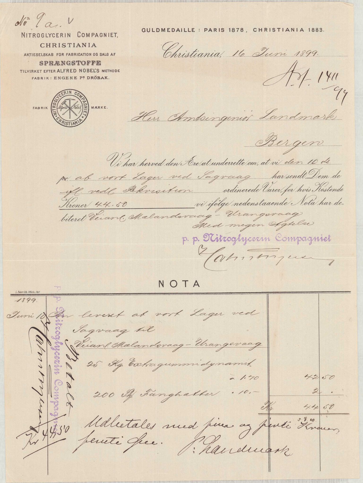 Finnaas kommune. Formannskapet, IKAH/1218a-021/E/Ea/L0002/0001: Rekneskap for veganlegg / Rekneskap for veganlegget Urangsvåg - Mælandsvåg, 1898-1900, p. 104