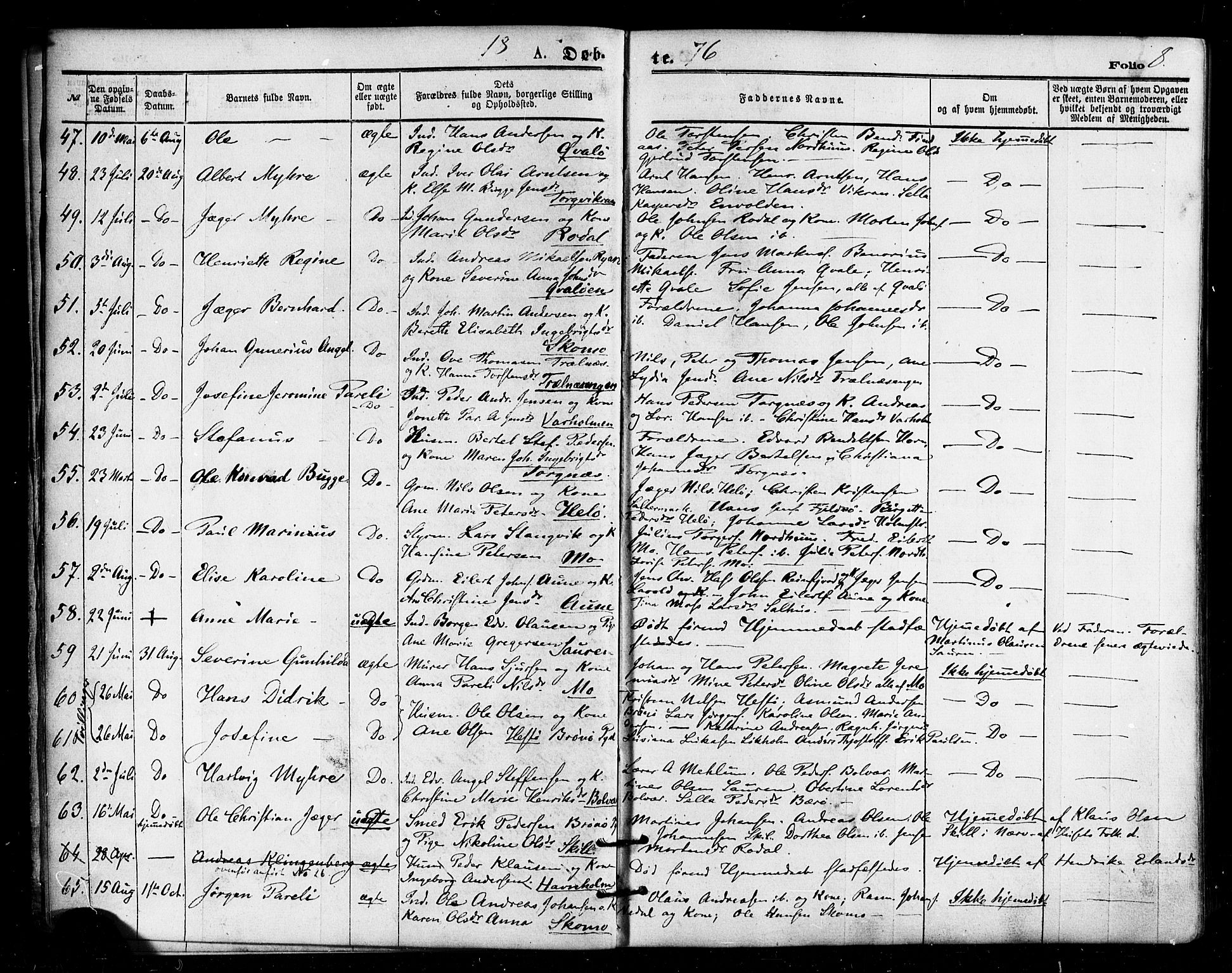 Ministerialprotokoller, klokkerbøker og fødselsregistre - Nordland, SAT/A-1459/813/L0199: Parish register (official) no. 813A09, 1875-1885, p. 8