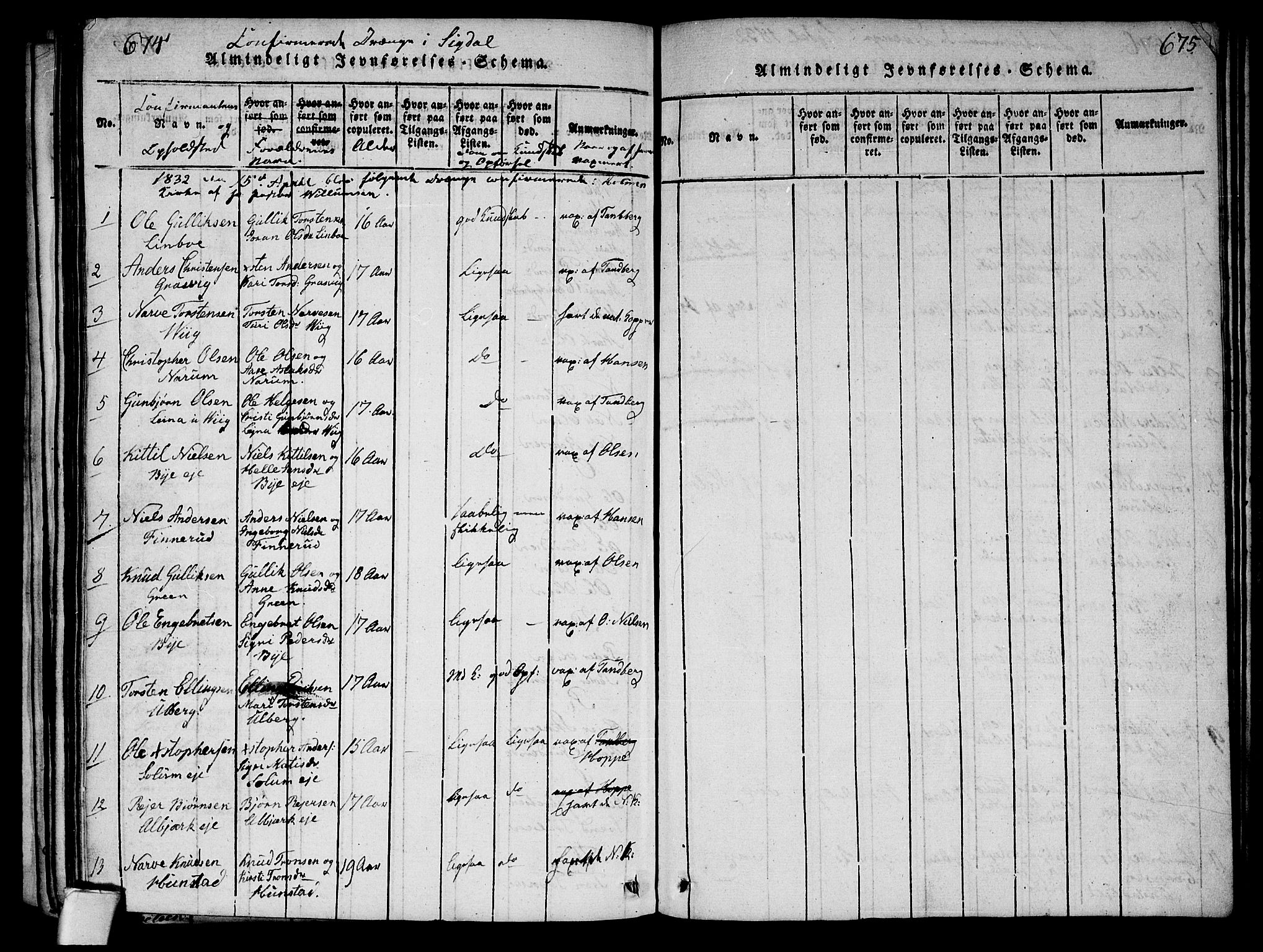 Sigdal kirkebøker, SAKO/A-245/G/Ga/L0001: Parish register (copy) no. I 1 /1, 1816-1835, p. 674-675