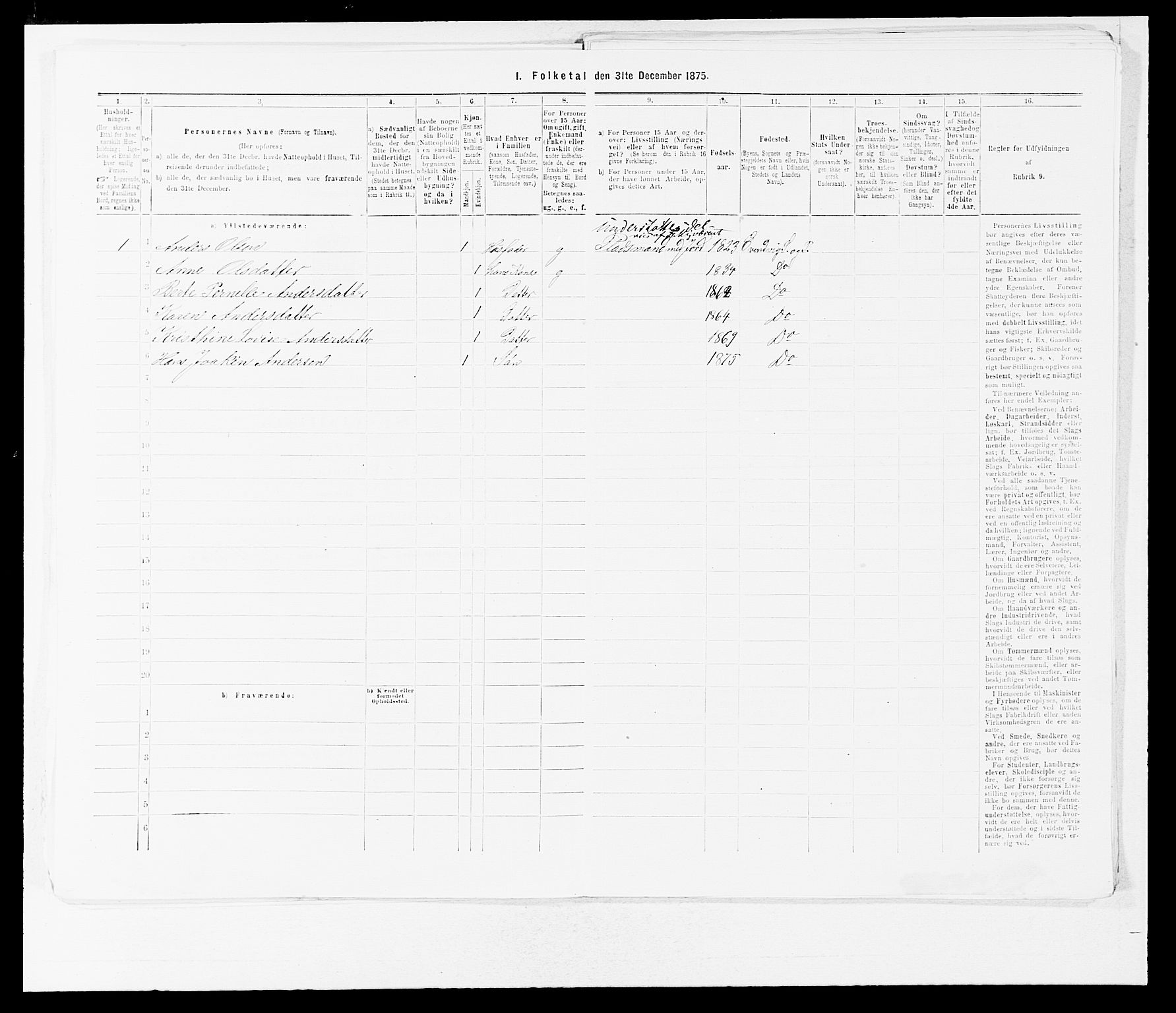 SAB, 1875 census for 1411P Eivindvik, 1875, p. 659