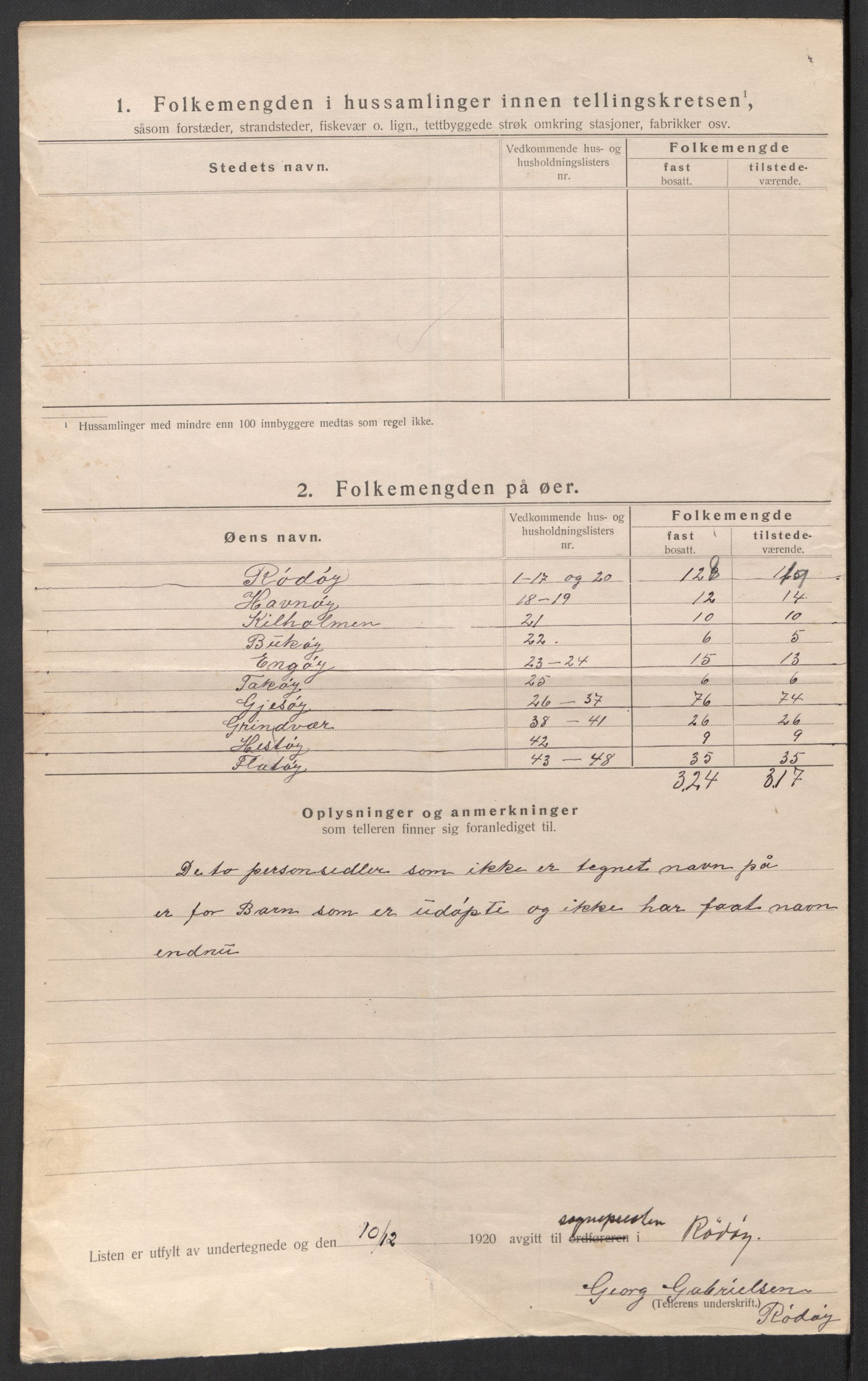 SAT, 1920 census for Rødøy, 1920, p. 38