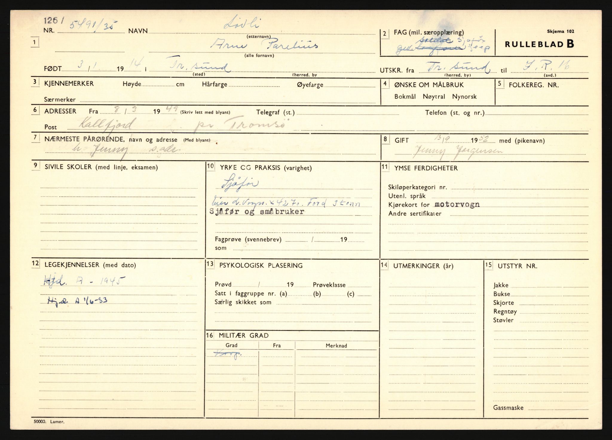 Forsvaret, Troms infanteriregiment nr. 16, AV/RA-RAFA-3146/P/Pa/L0019: Rulleblad for regimentets menige mannskaper, årsklasse 1935, 1935, p. 723