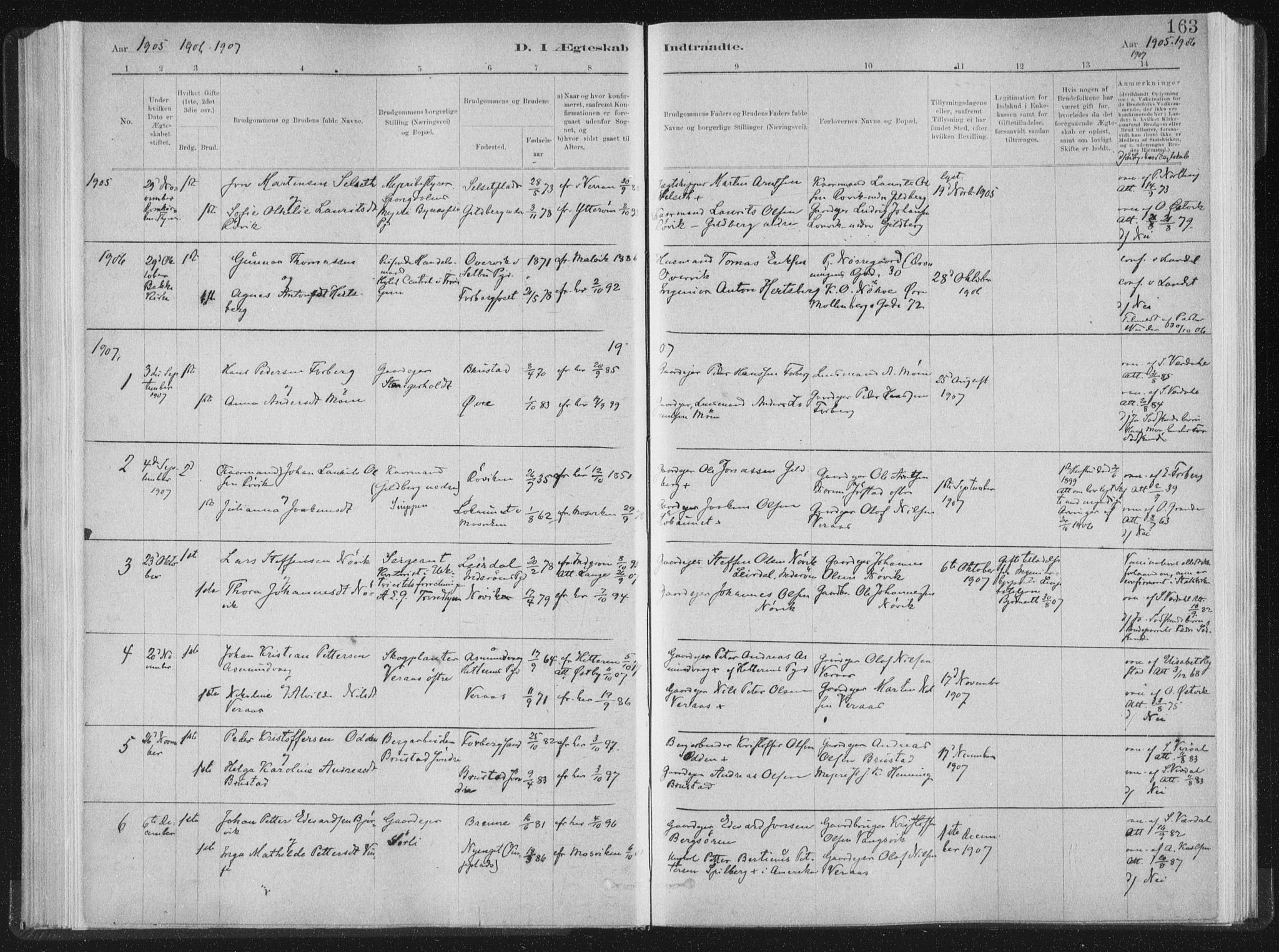 Ministerialprotokoller, klokkerbøker og fødselsregistre - Nord-Trøndelag, SAT/A-1458/722/L0220: Parish register (official) no. 722A07, 1881-1908, p. 163