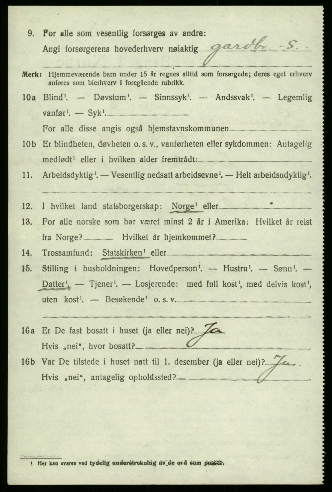 SAB, 1920 census for Samnanger, 1920, p. 1696